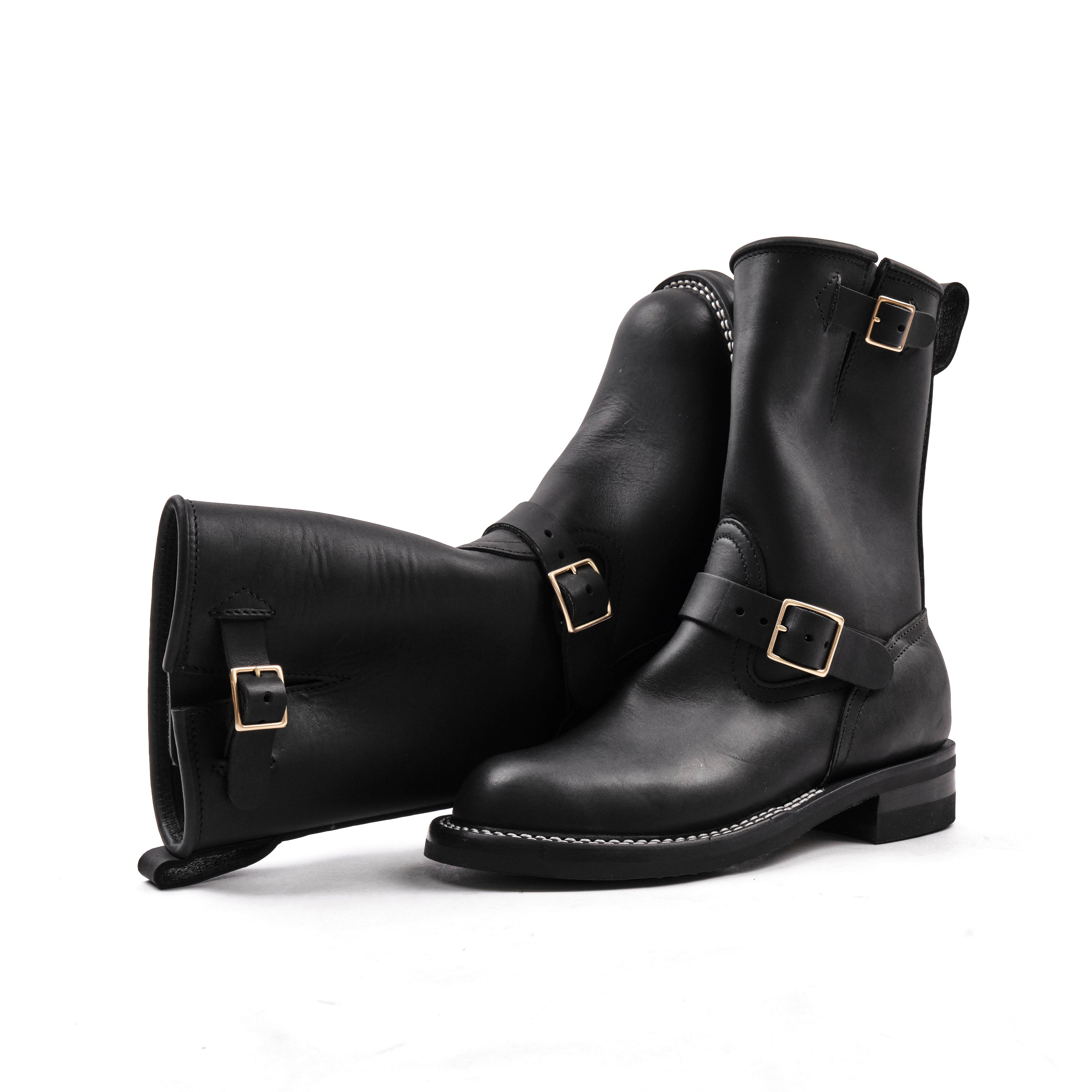 NICKS BOOTS - THE BRAKEMAN ENGINEER - HORWEEN SPOKANE BLACK