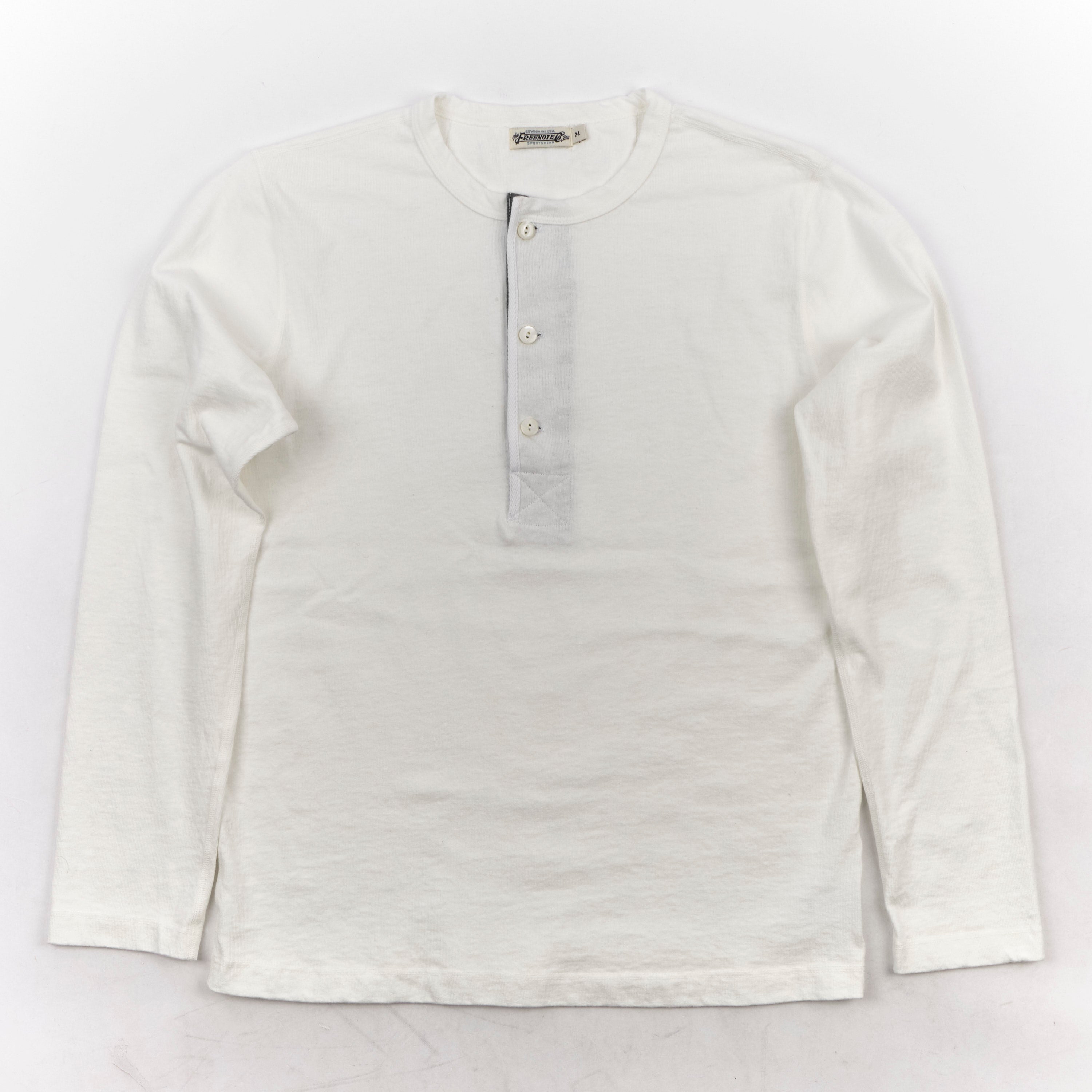 13 Ounce Henley L/S <span>White</span>