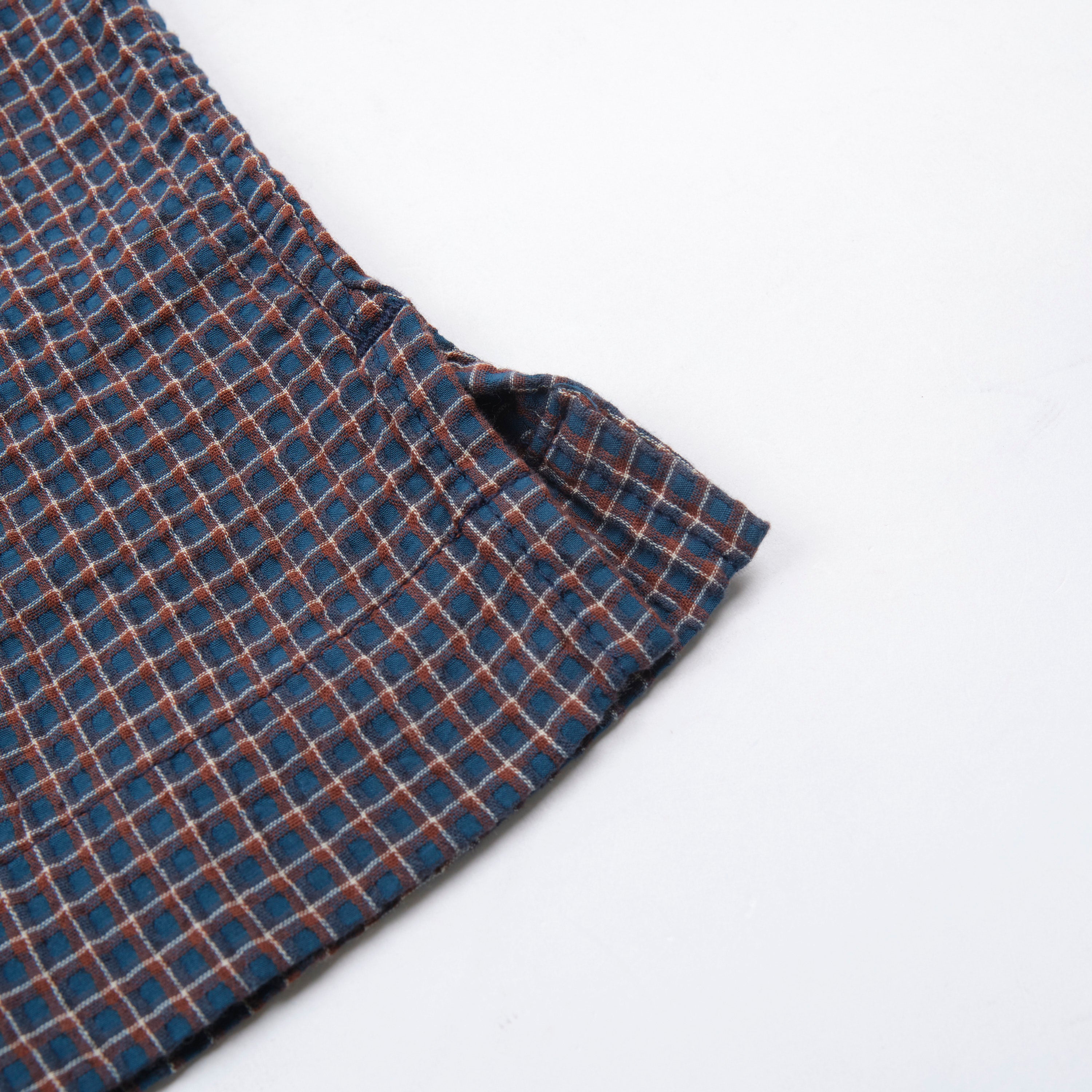 Cayucos Seersucker Blue Plaid
