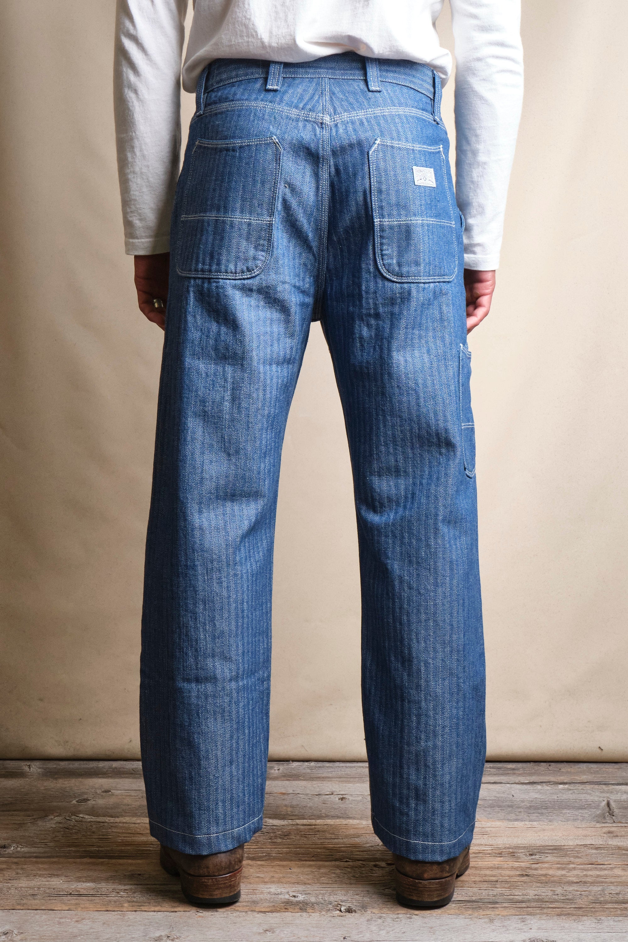 Ortega Pant 13 Ounce Blue Herringbone