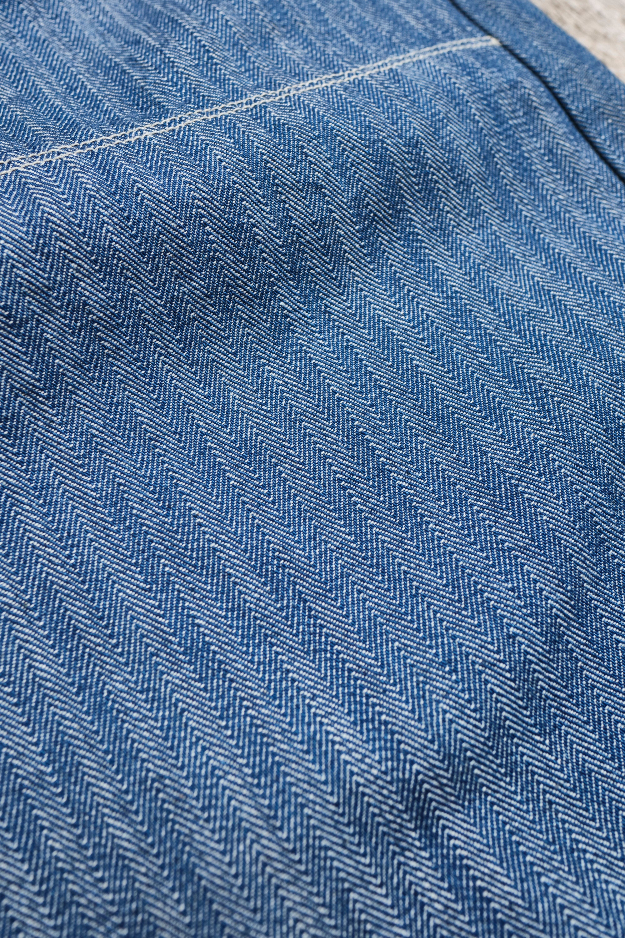 Ortega Pant 13 Ounce Blue Herringbone