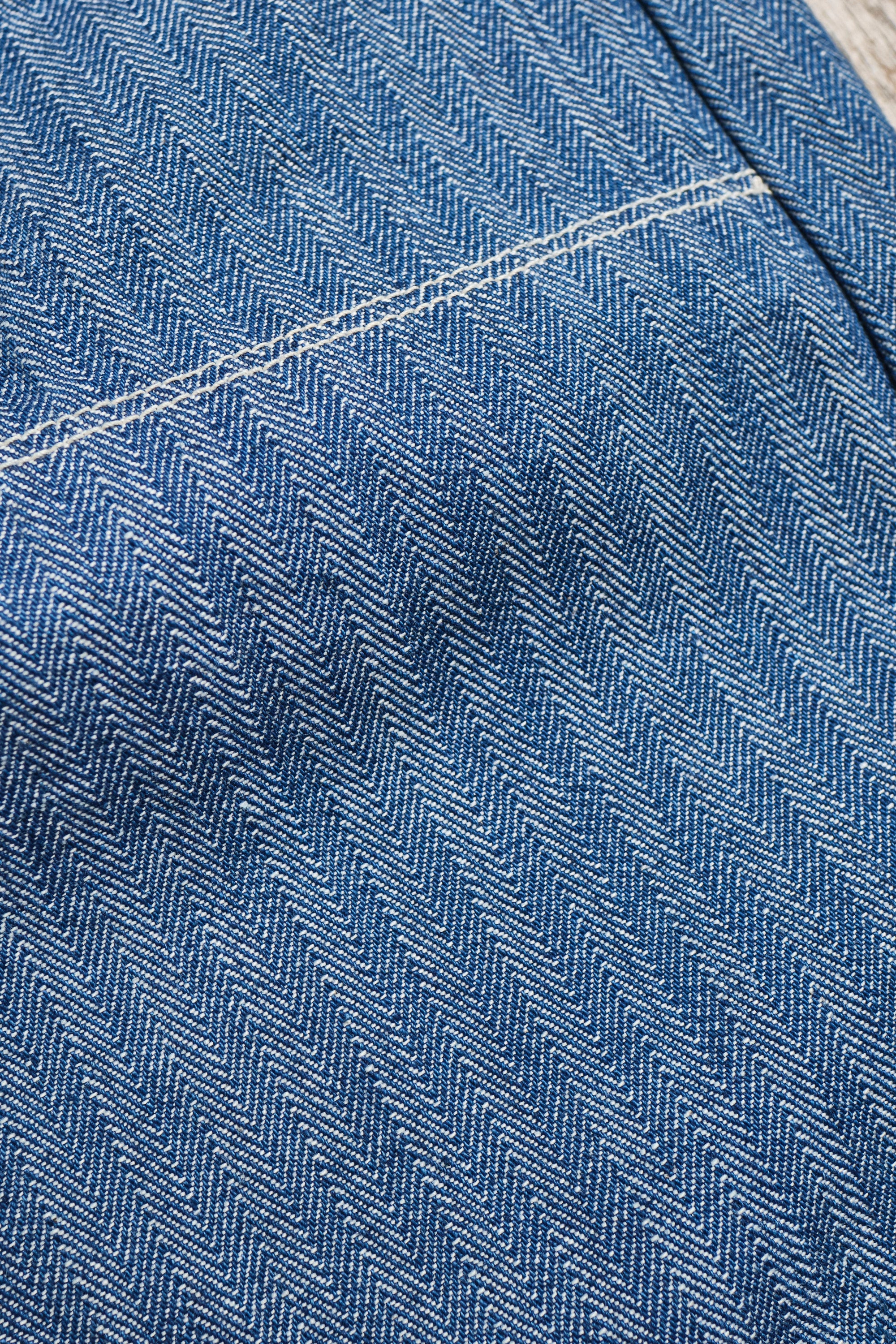 Ortega Pant 13 Ounce Blue Herringbone