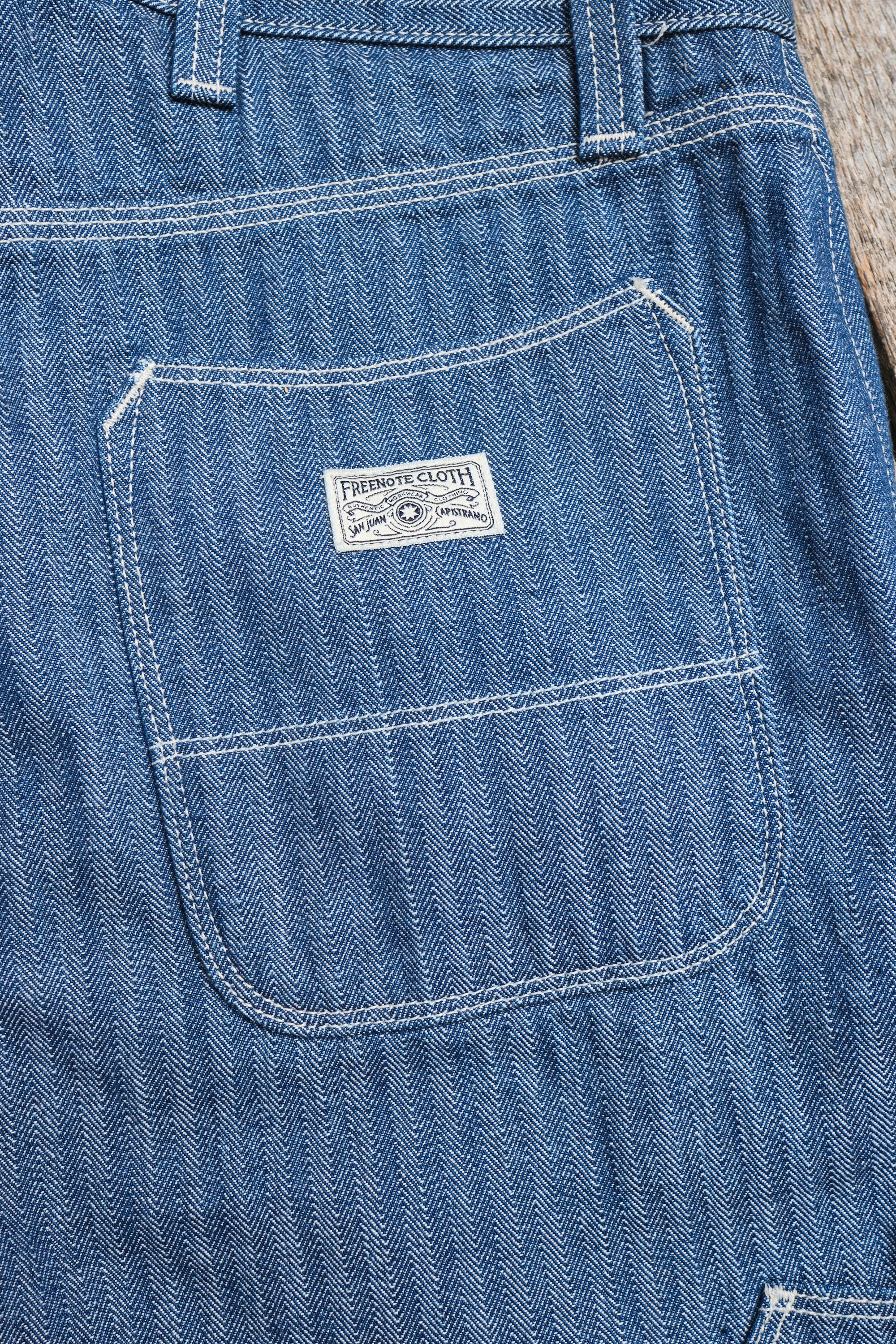 Ortega Pant 13 Ounce Blue Herringbone
