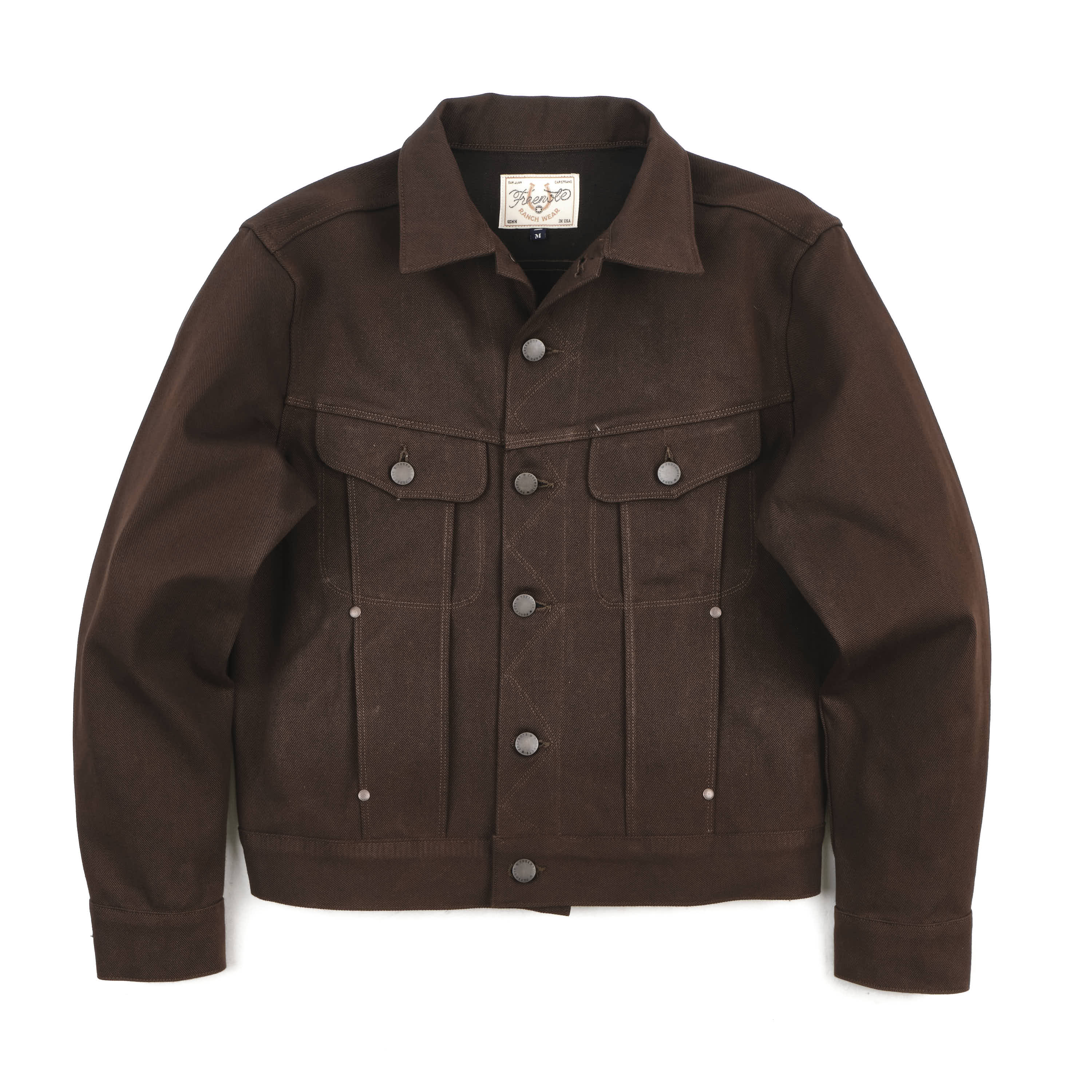 High Low 15 Ounce Dark Brown Denim Jacket