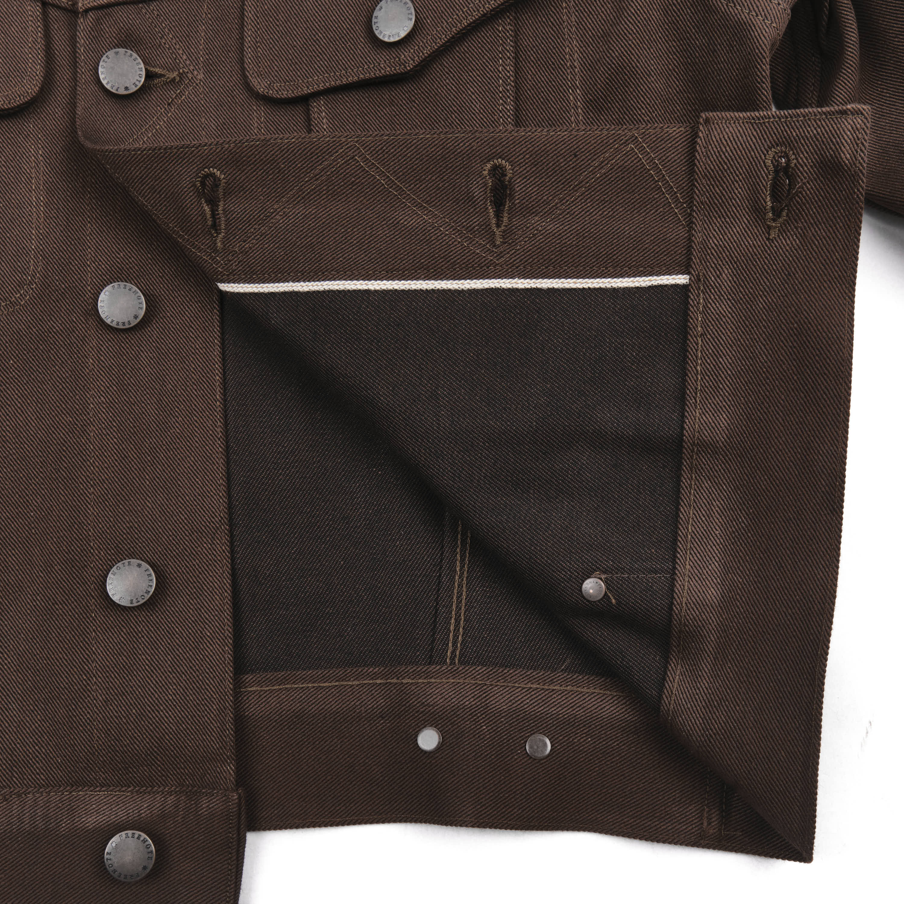 High Low 15 Ounce Dark Brown Denim Jacket