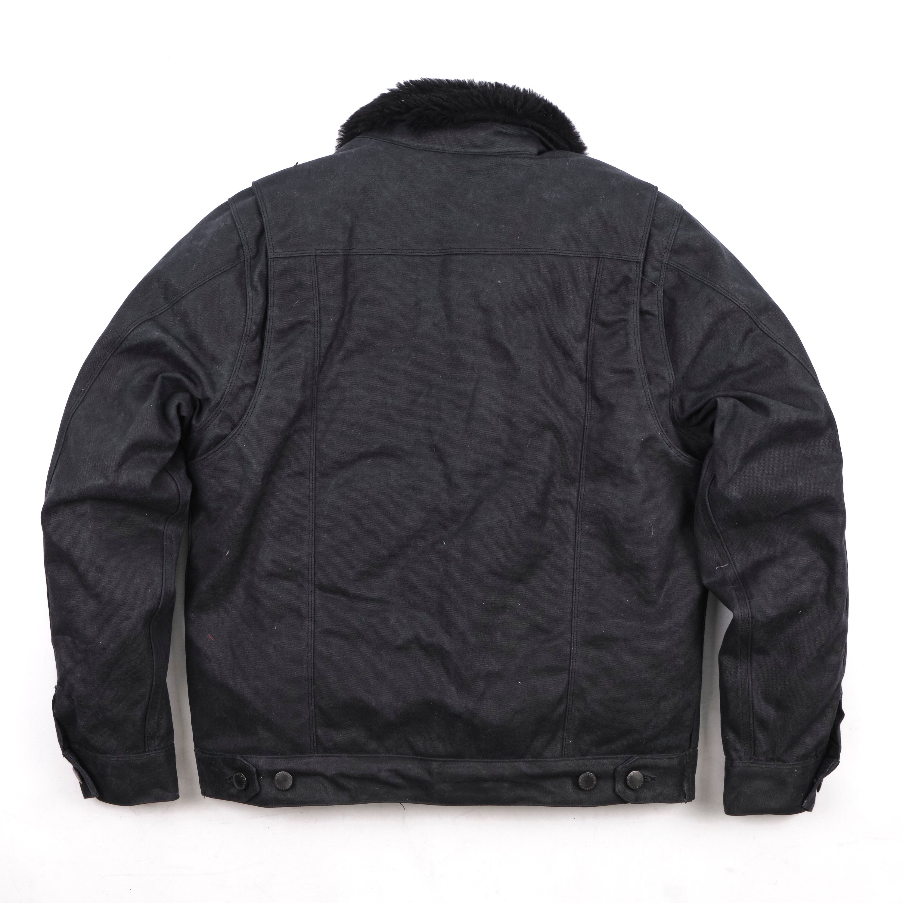 RJ-2 Waxed Canvas 20 Ounce Black Shearling
