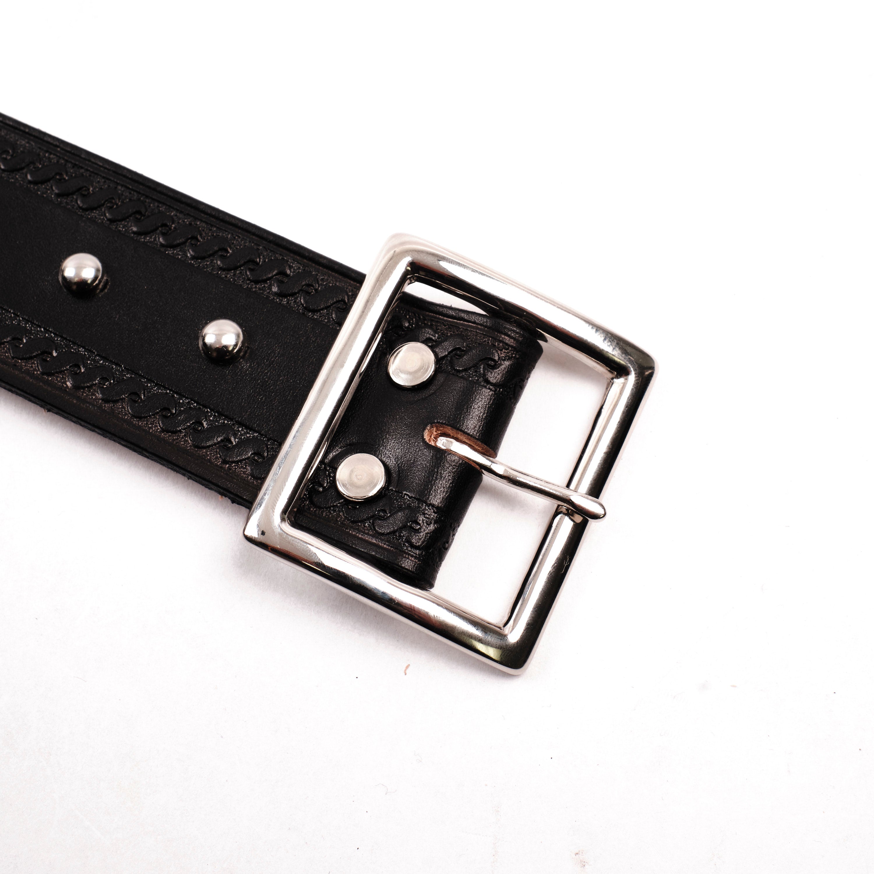 Codina Leather - Serpentine Spotted Garrison Belt Black