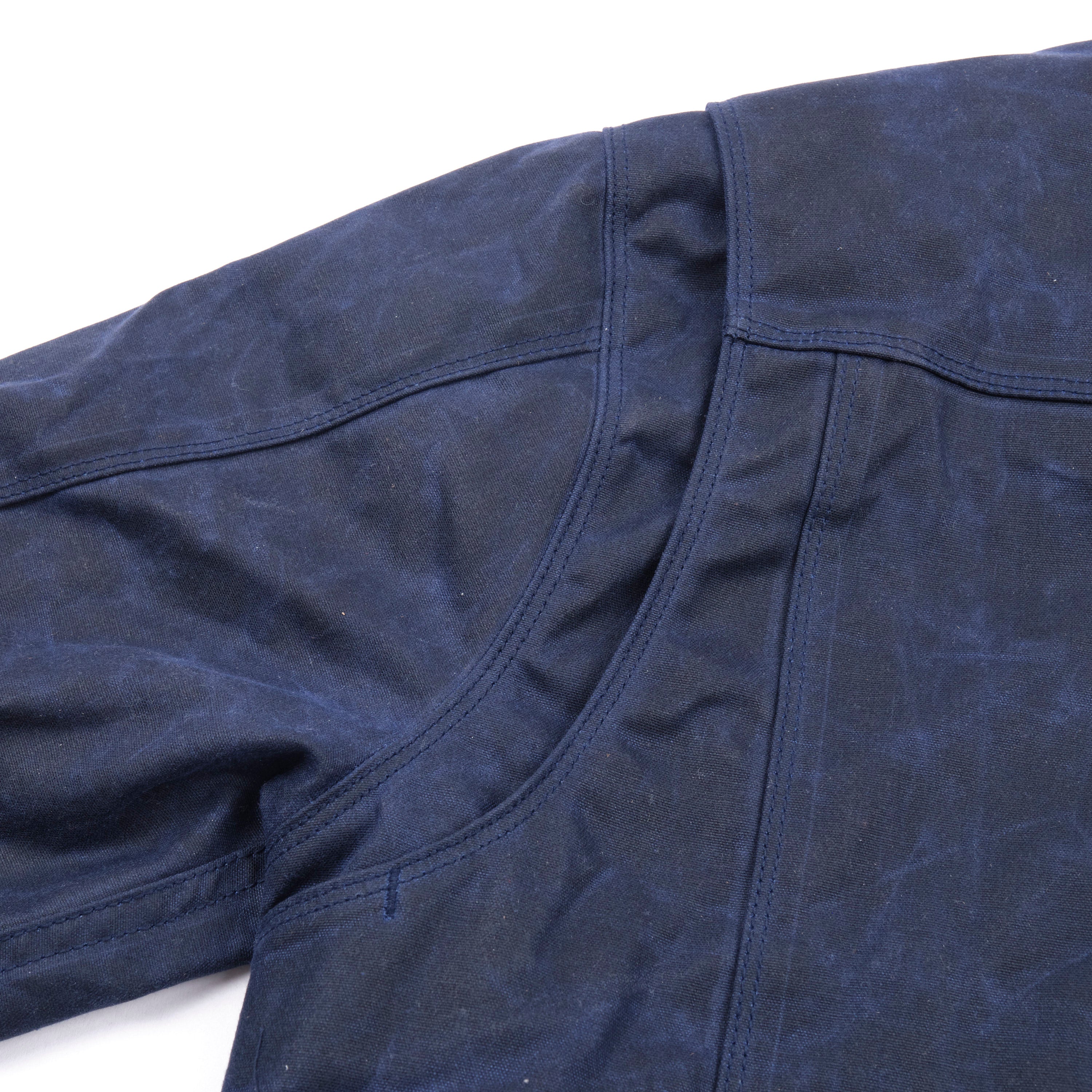 Riders Jacket Waxed Canvas Navy Purple Interior