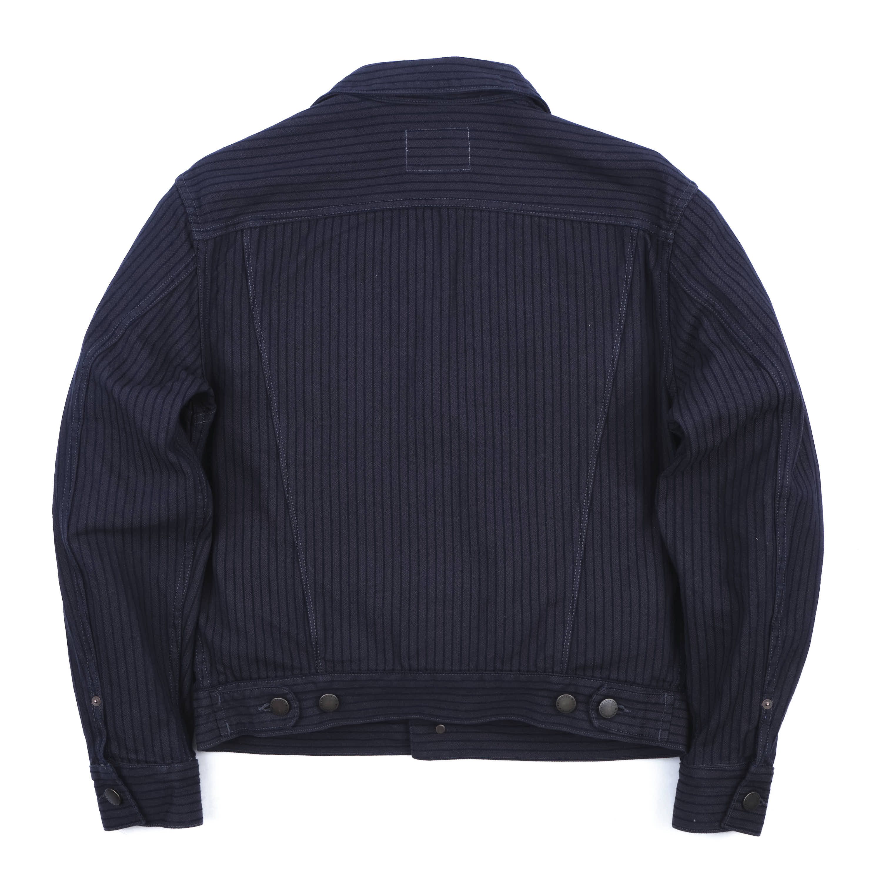 High Low Indigo Herringbone Dobby Jacket