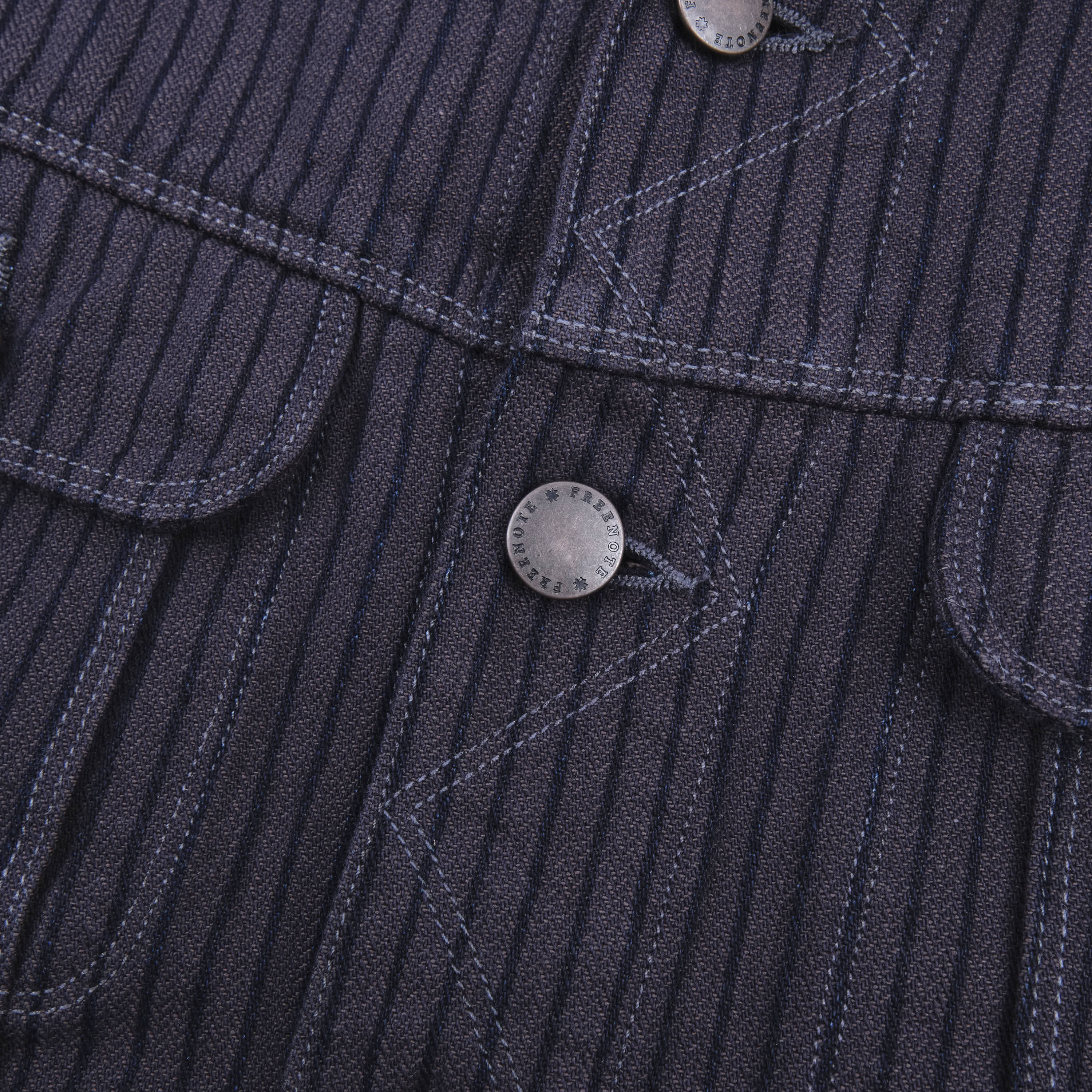 High Low Indigo Herringbone Dobby Jacket