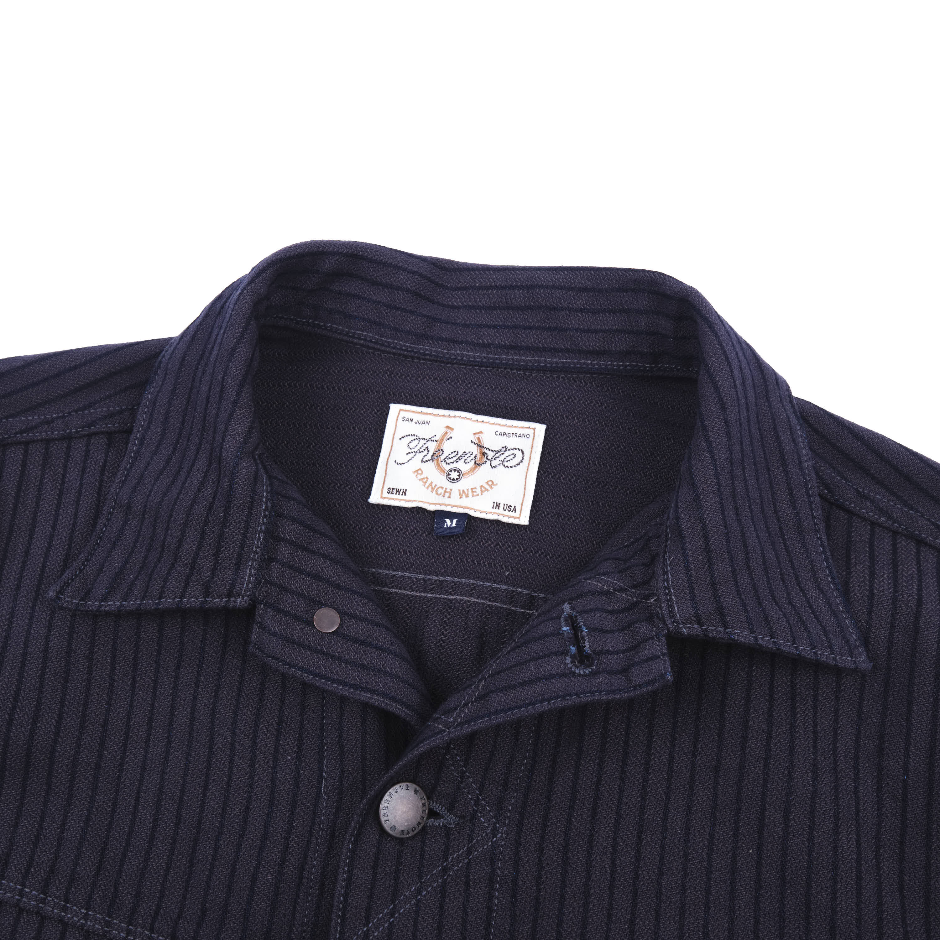 High Low Indigo Herringbone Dobby Jacket