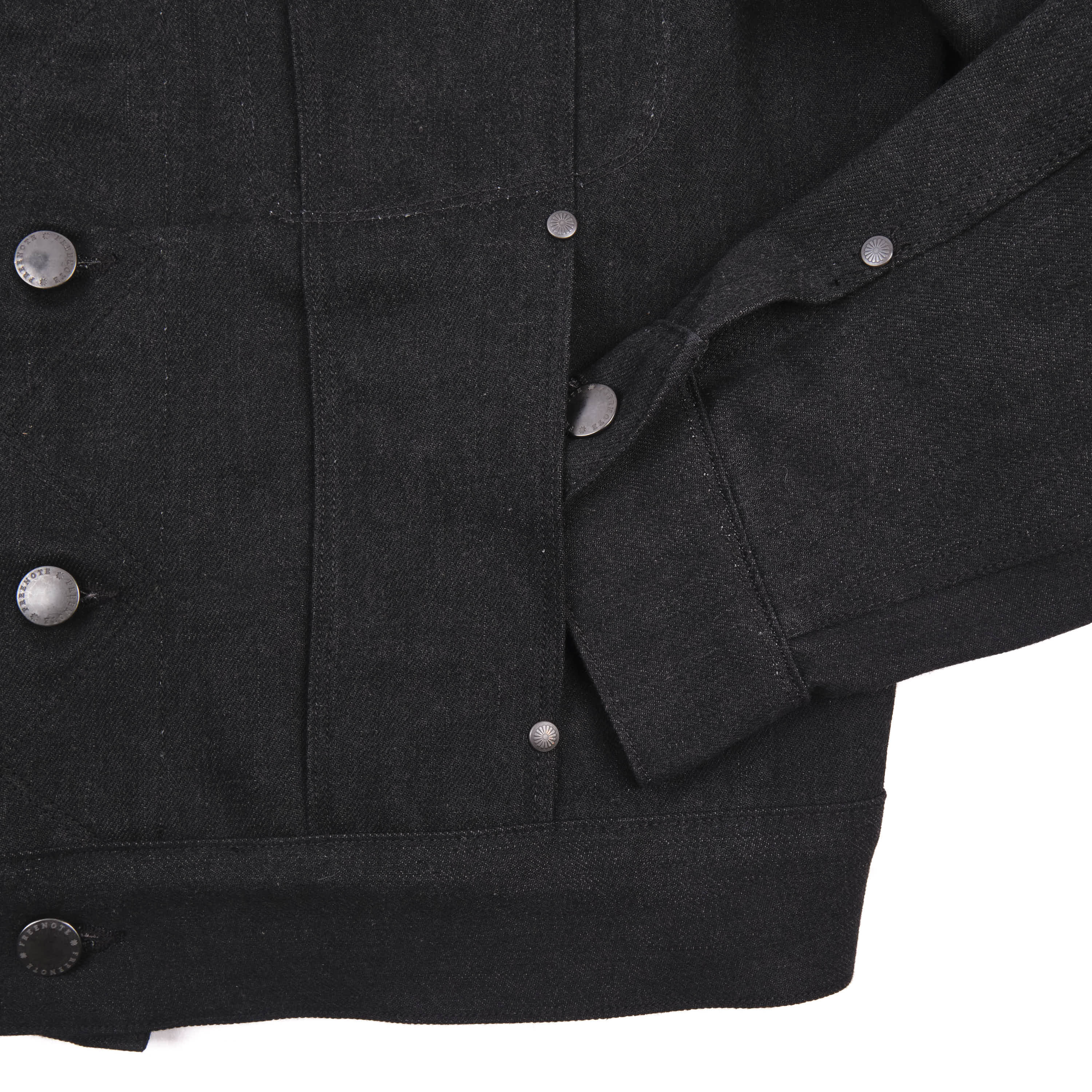 High Low 14.25 Ounce Black Grey Denim Jacket