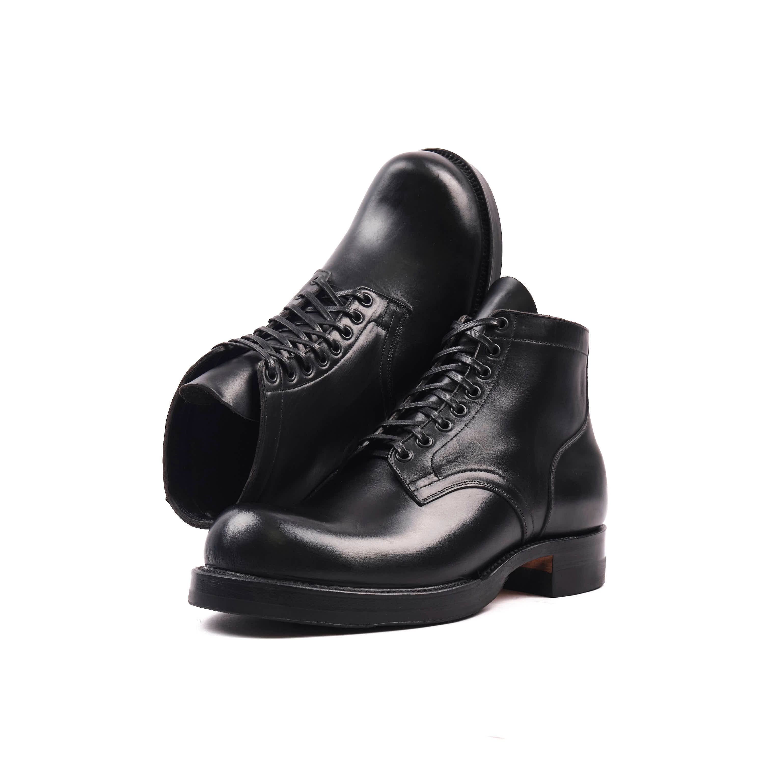 FREENOTE CLOTH X VIBERG SERVICE BOOT - 2045 LAST - HORWEEN BLACK STRUCK THROUGH CHROMEXCEL