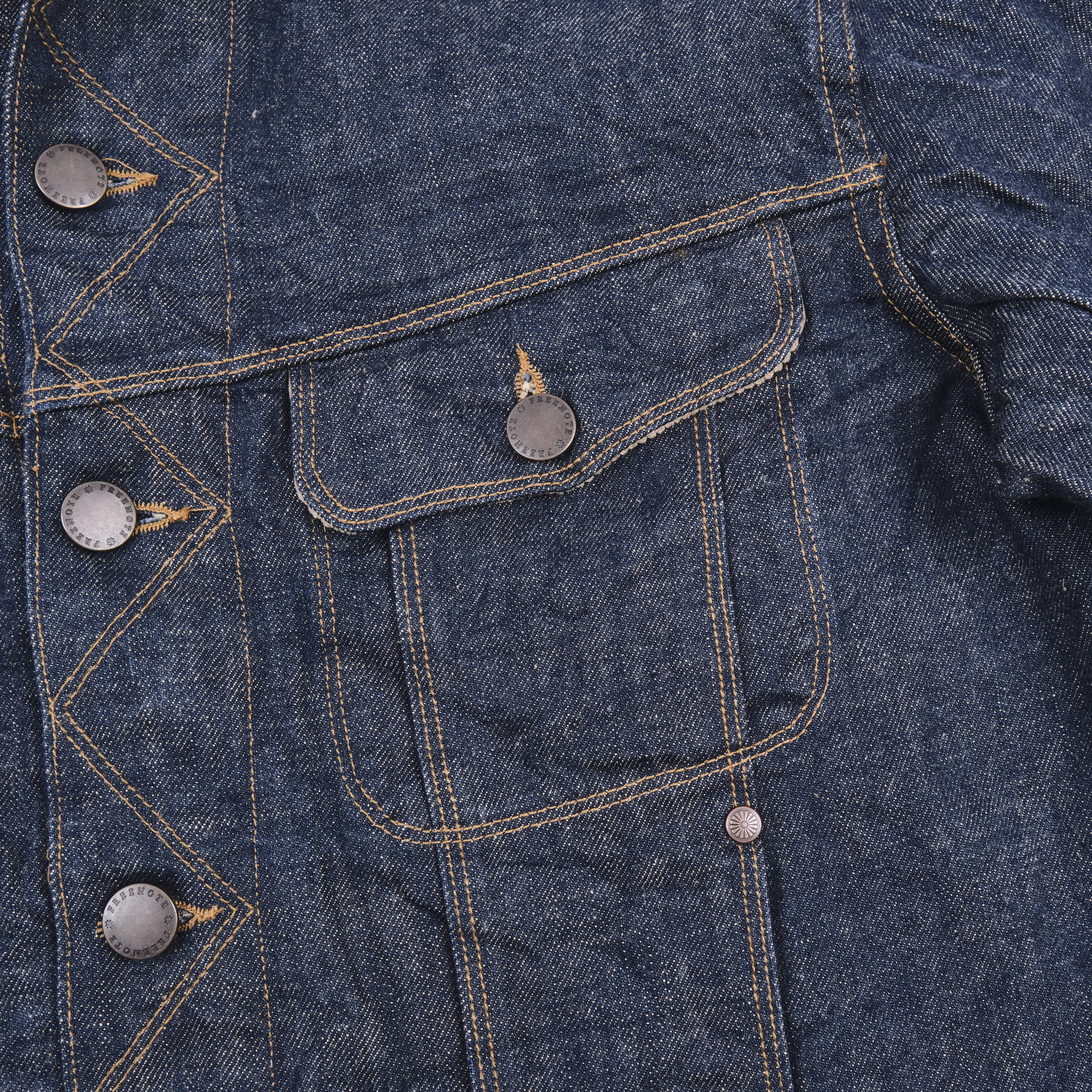 High Low 13 Ounce Natural Indigo Rinsed Jacket