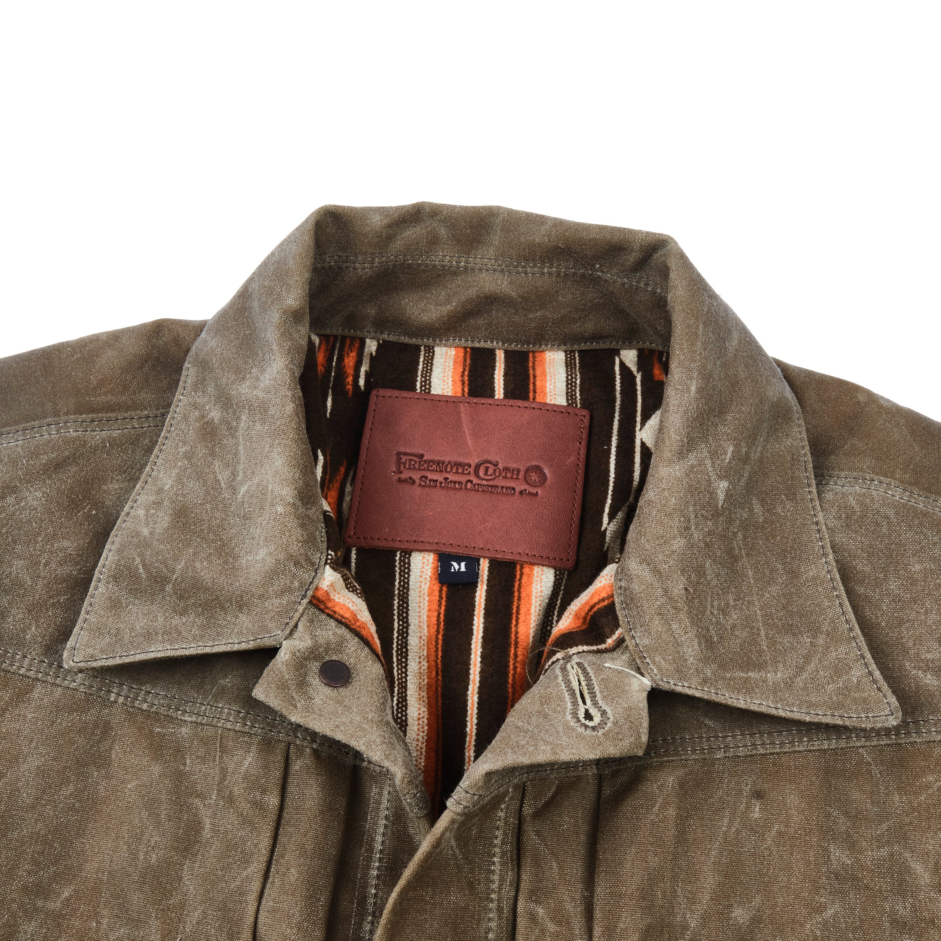 Riders Jacket Waxed Canvas Tobacco Brown Interior