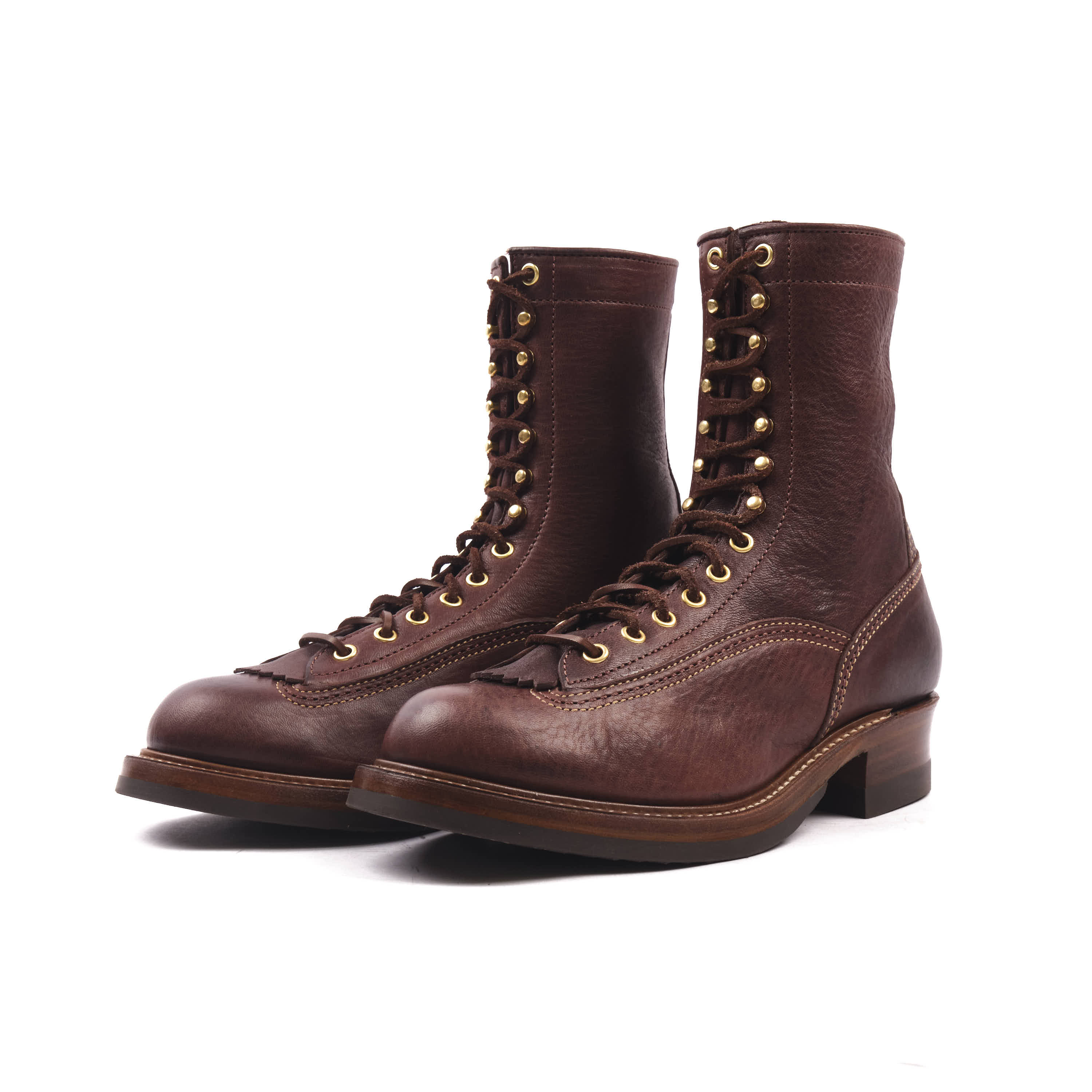 John Lofgren - Donkey Puncher 8" - Ezo Shika Deerskin Dark Brown