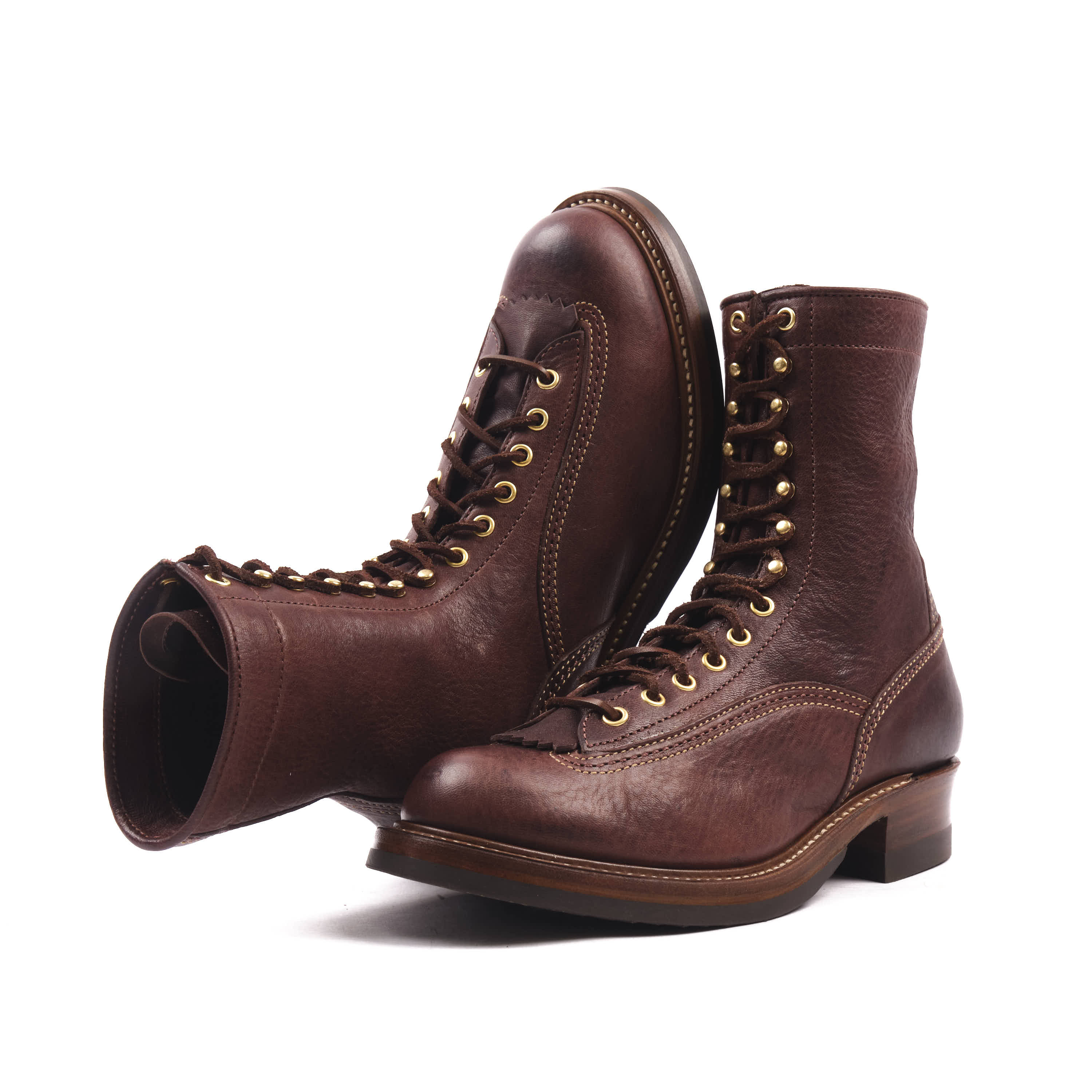John Lofgren - Donkey Puncher 8" - Ezo Shika Deerskin Dark Brown