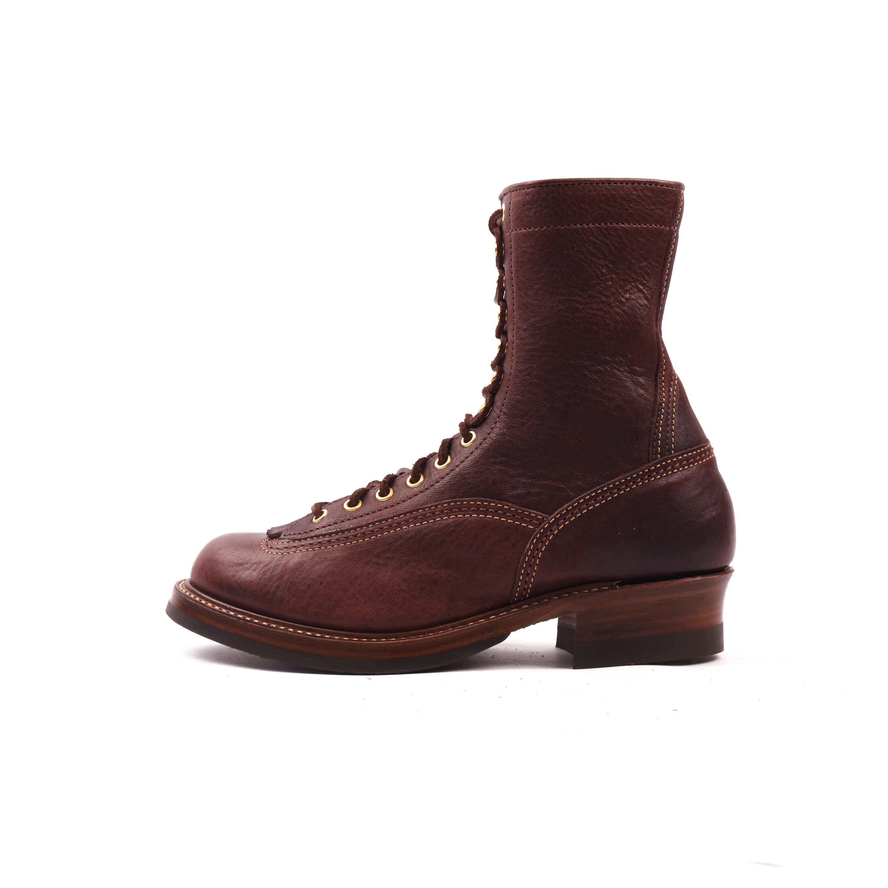 John Lofgren - Donkey Puncher 8" - Ezo Shika Deerskin Dark Brown