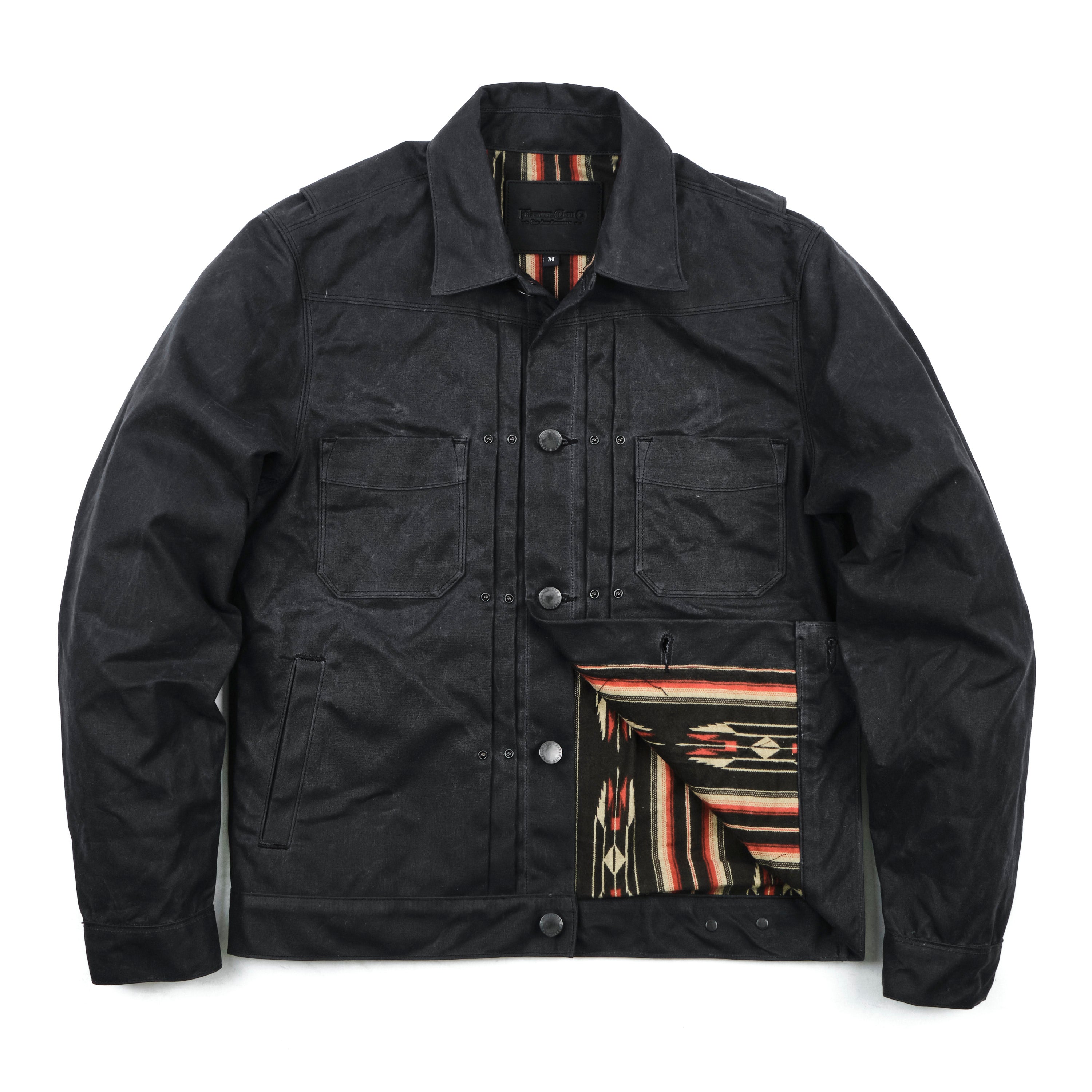 Riders Jacket Waxed Canvas <span>Black</span>