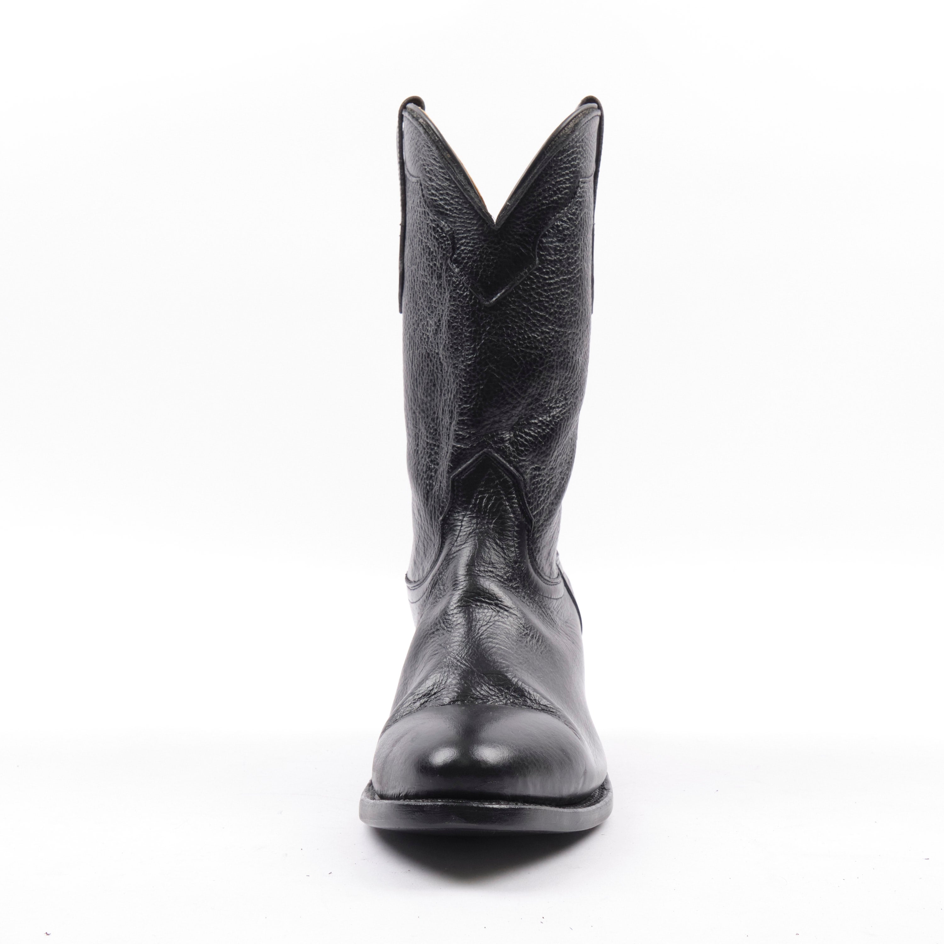 Freenote Cloth x Fenoglio Boot Co. - Black Deerskin Cowboy Boot
