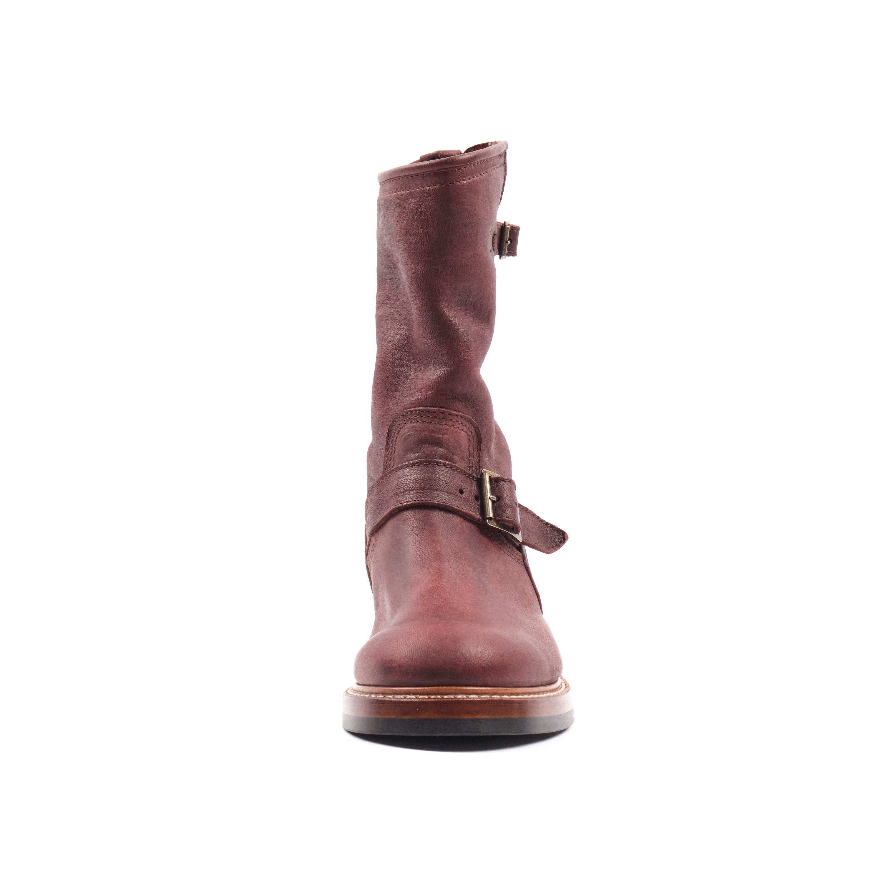 John Lofgren Wabash Engineer Boots Burnt Burgundy Ezo Deerskin