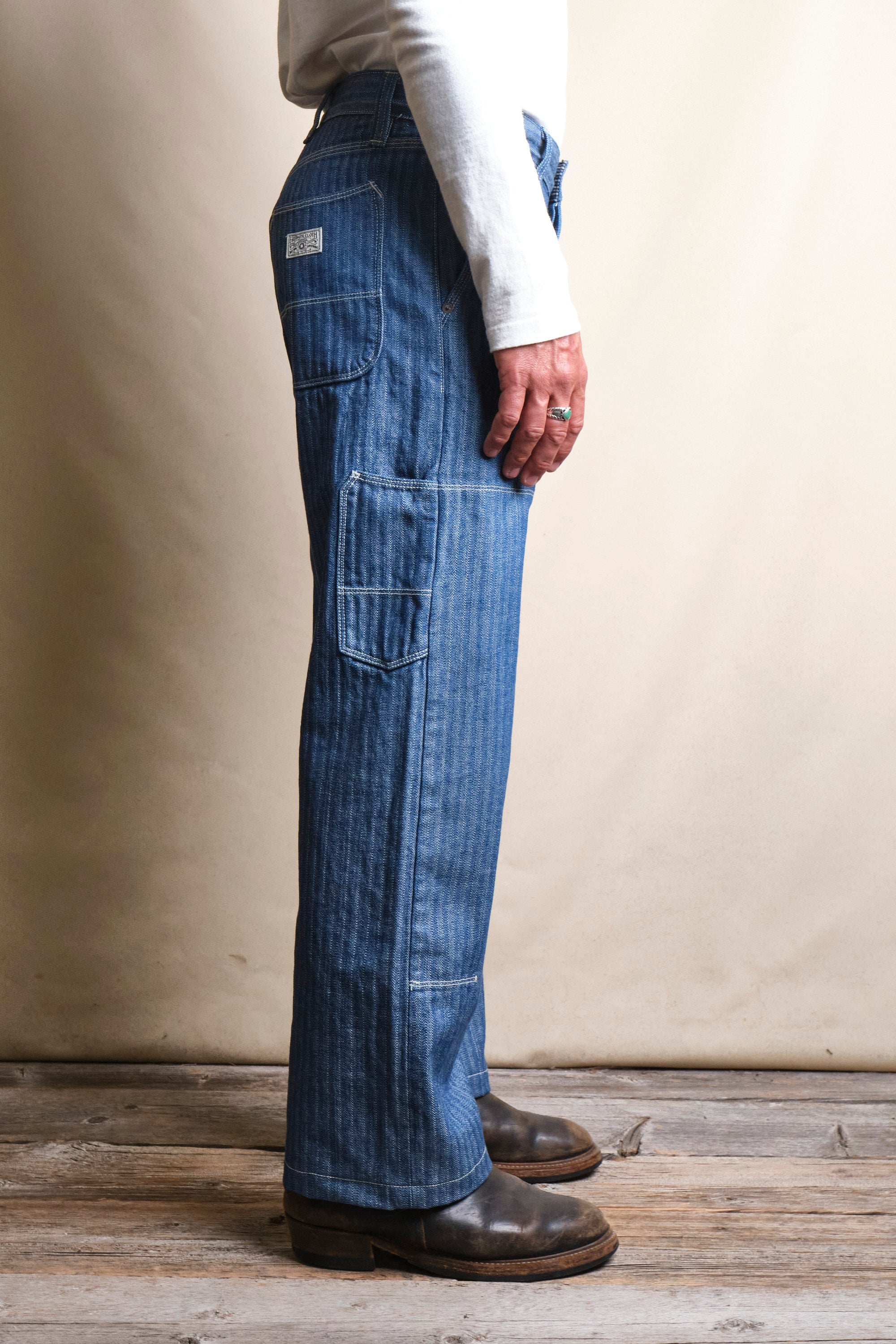 Ortega Pant 13 Ounce Blue Herringbone