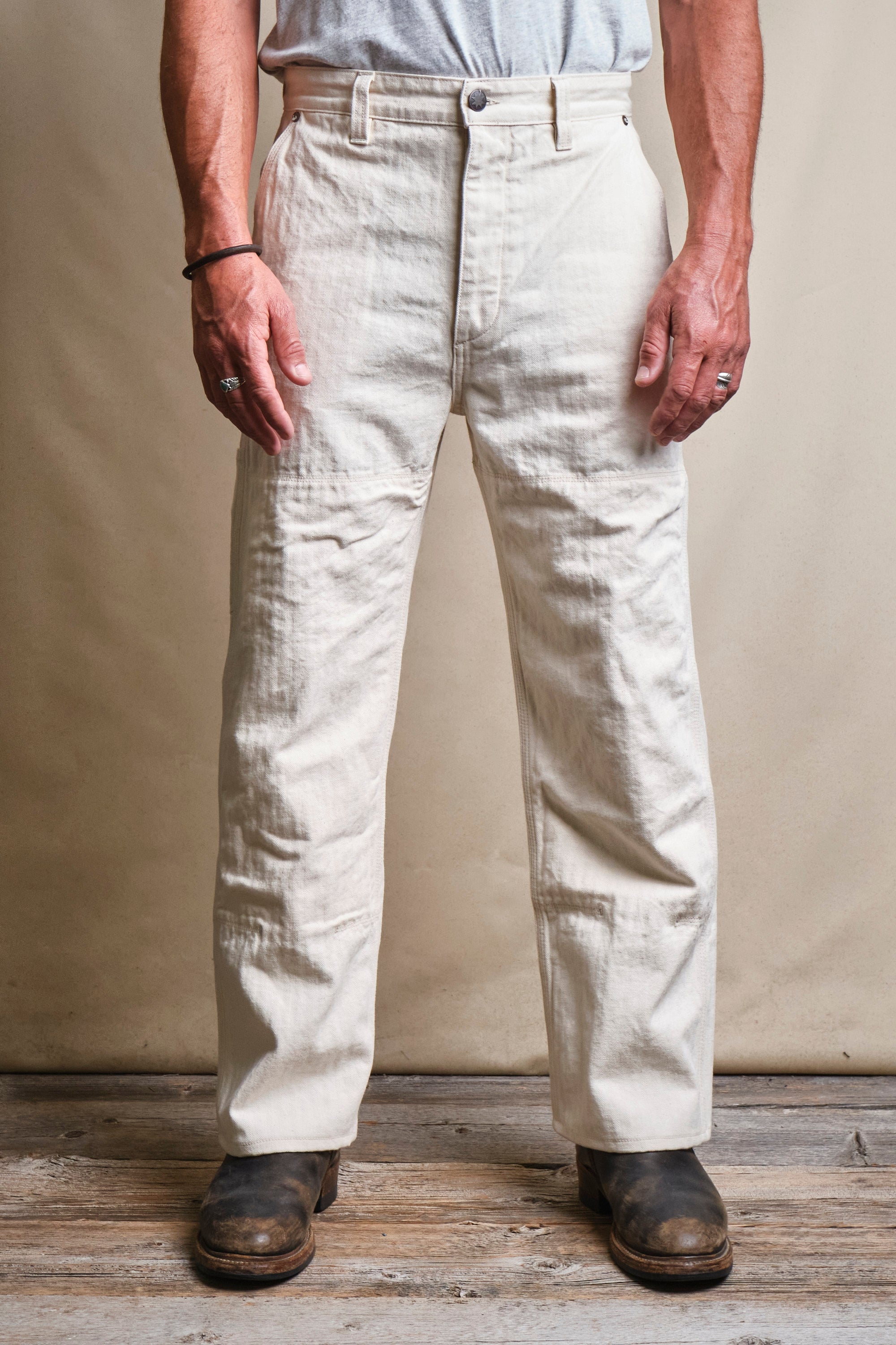 Ortega Pant 13 Ounce Natural Herringbone