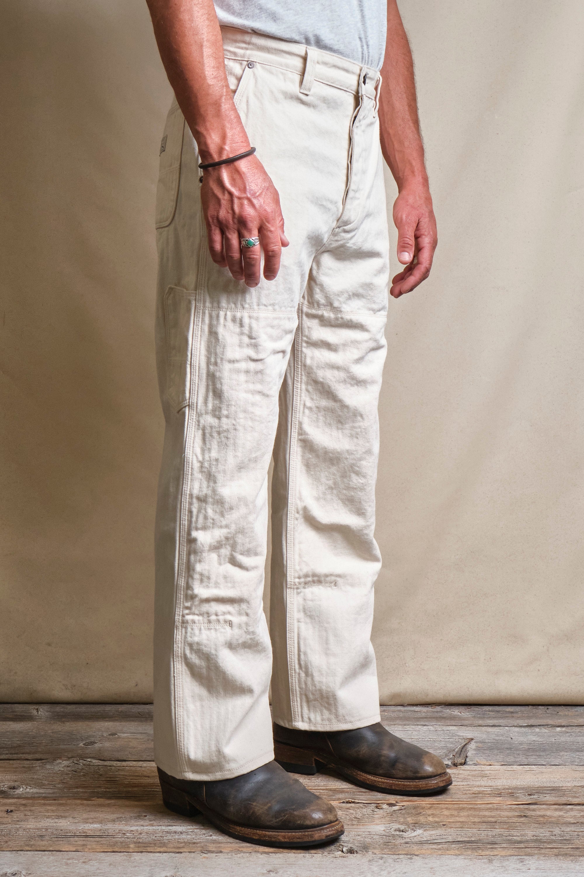Ortega Pant 13 Ounce Natural Herringbone