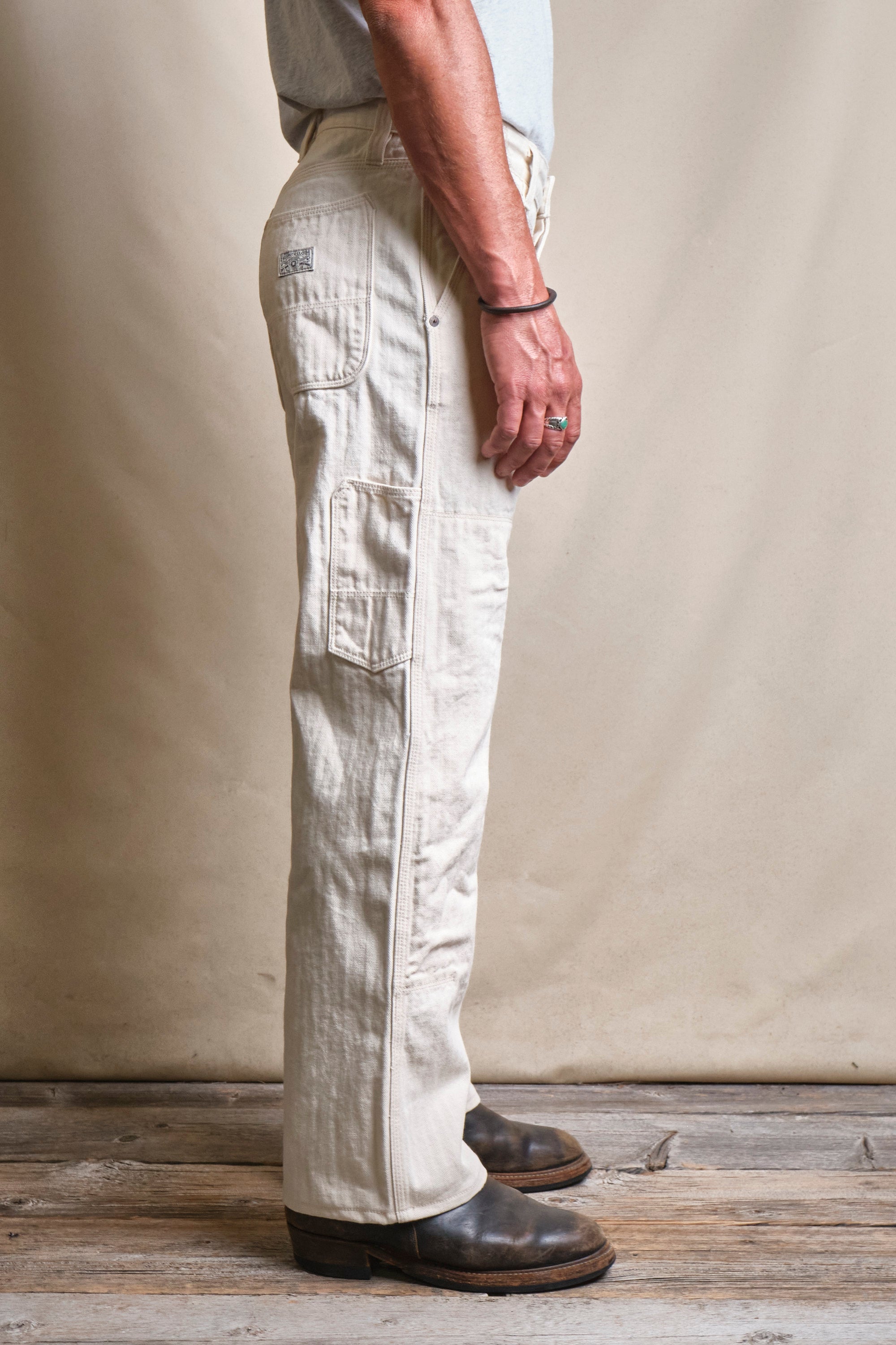 Ortega Pant 13 Ounce Natural Herringbone