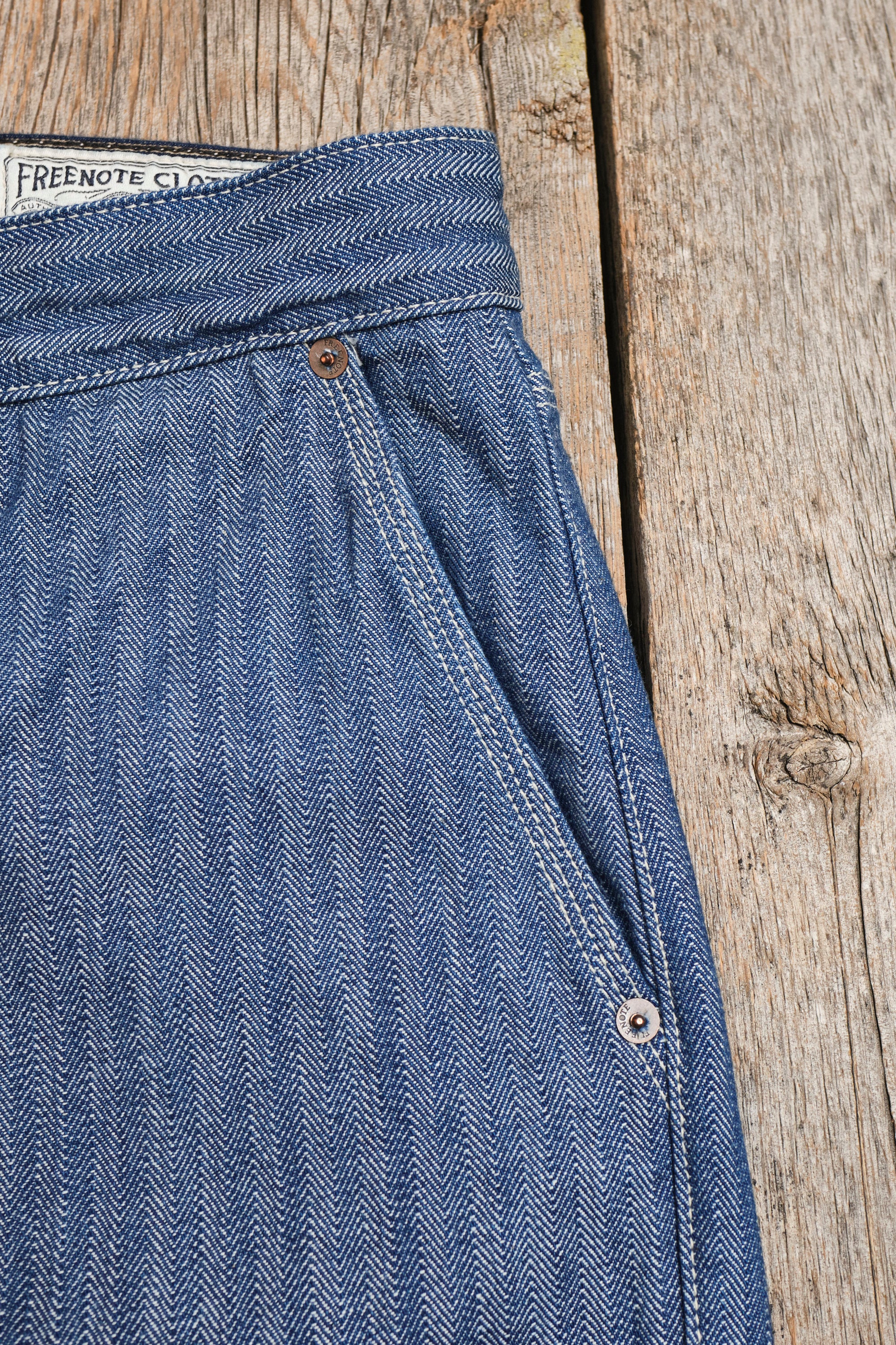 Ortega Pant 13 Ounce Blue Herringbone