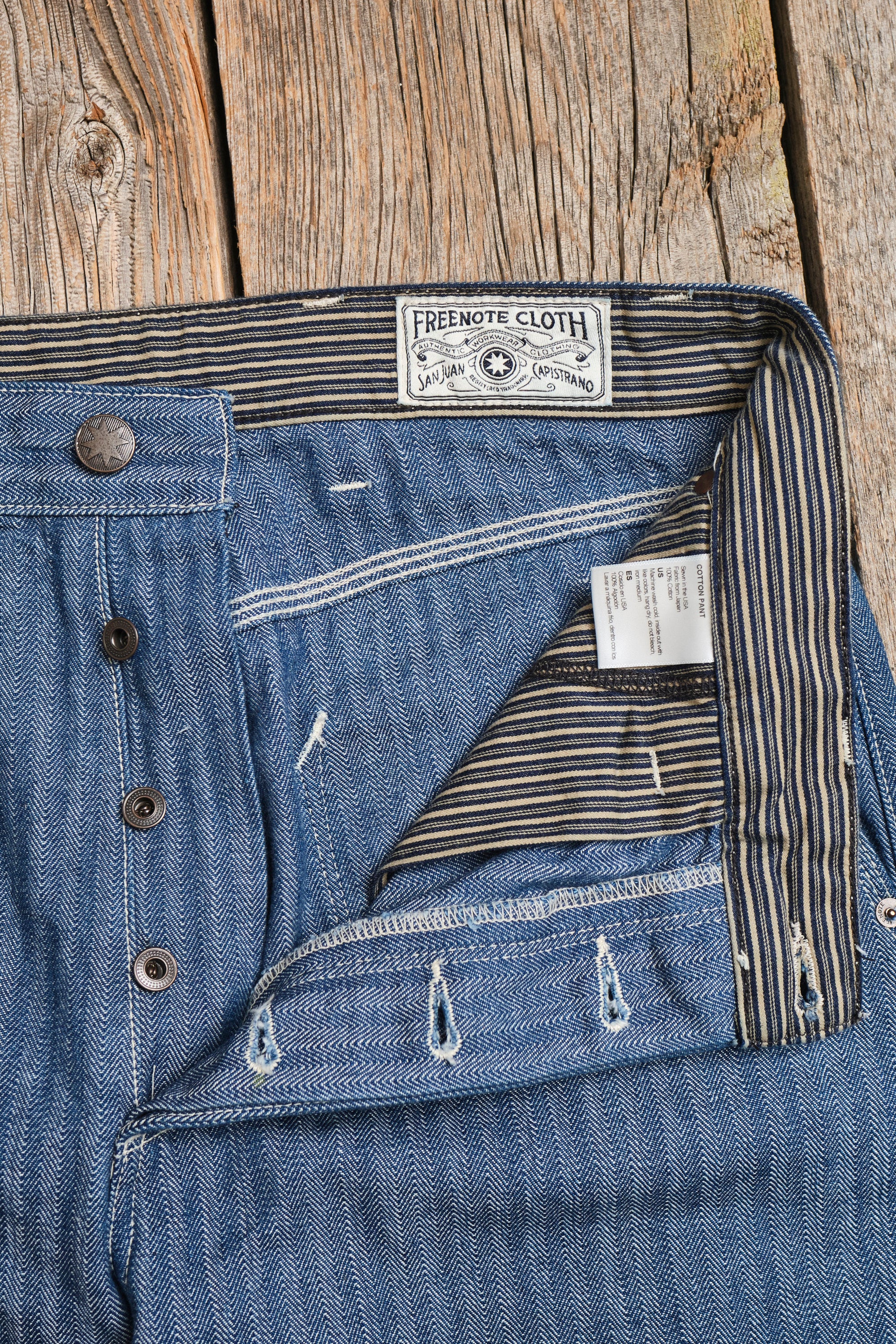 Ortega Pant 13 Ounce Blue Herringbone