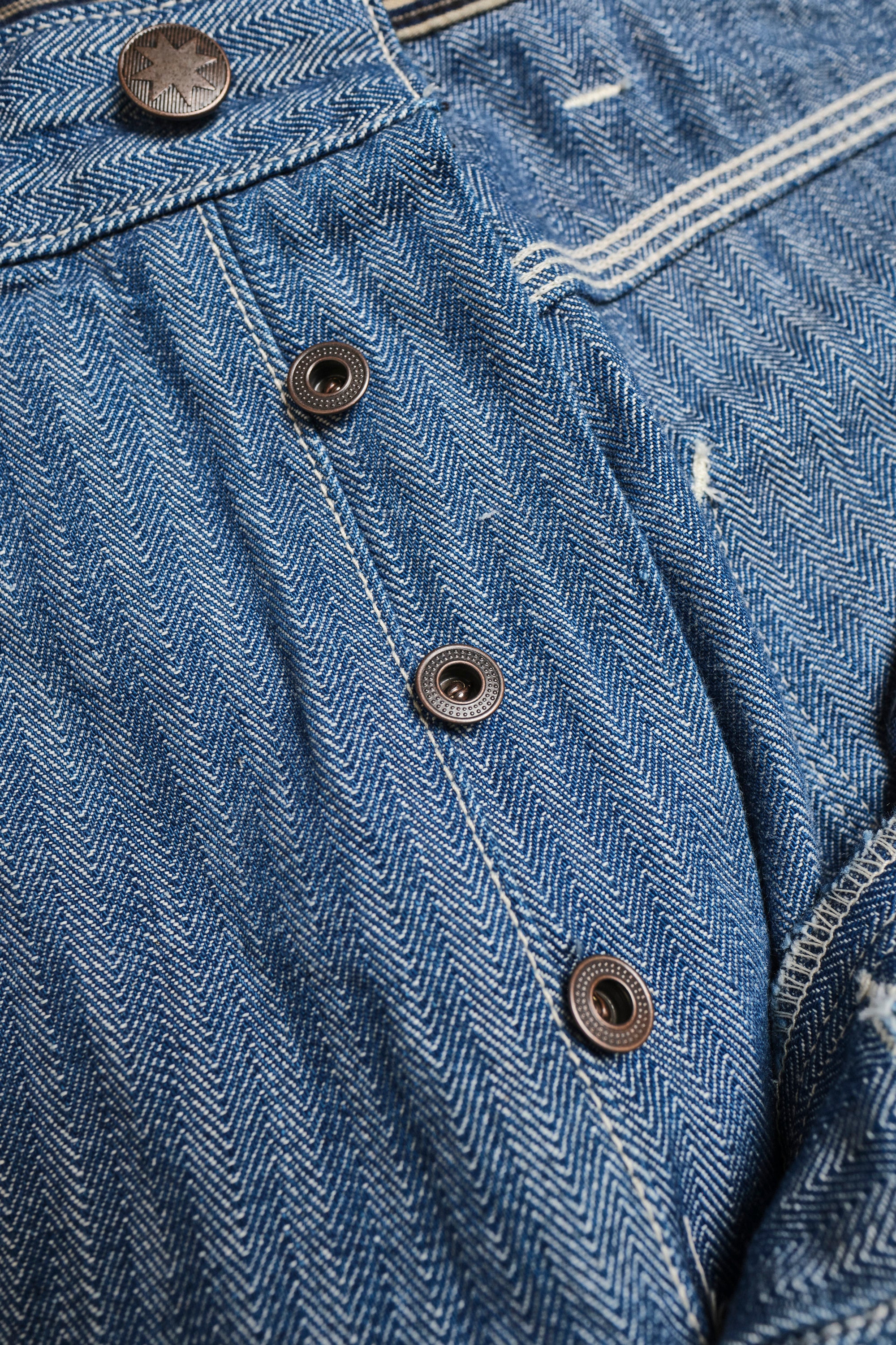 Ortega Pant 13 Ounce Blue Herringbone