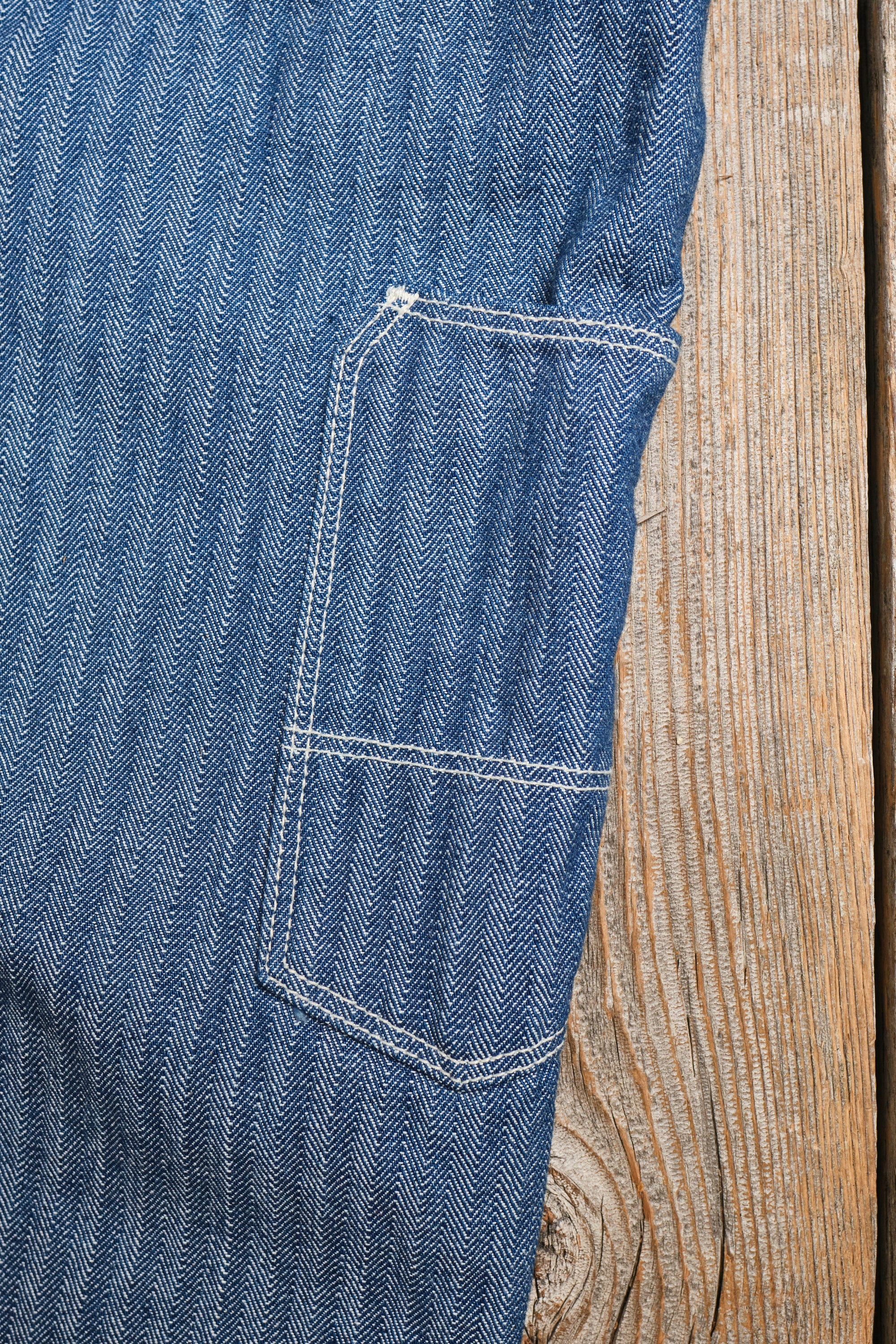 Ortega Pant 13 Ounce Blue Herringbone