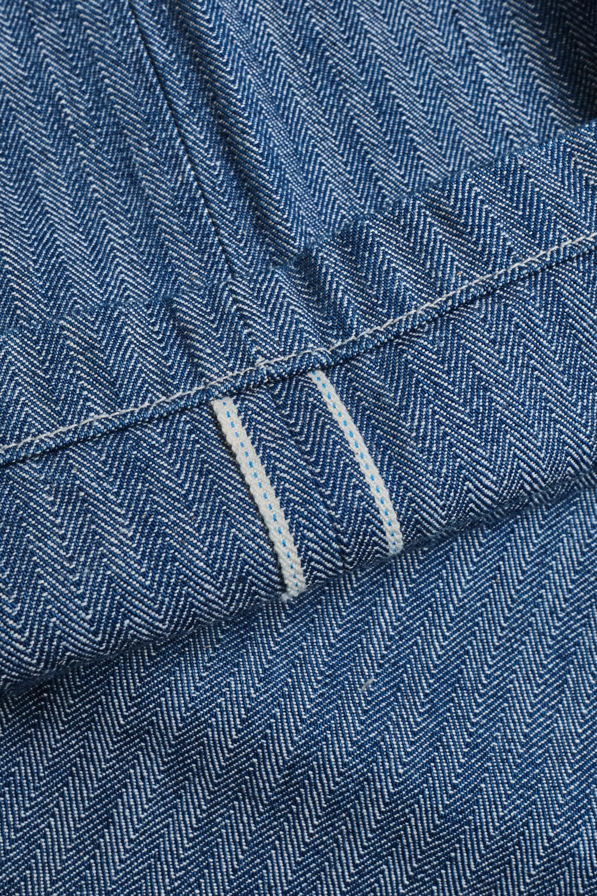 Ortega Pant 13 Ounce Blue Herringbone