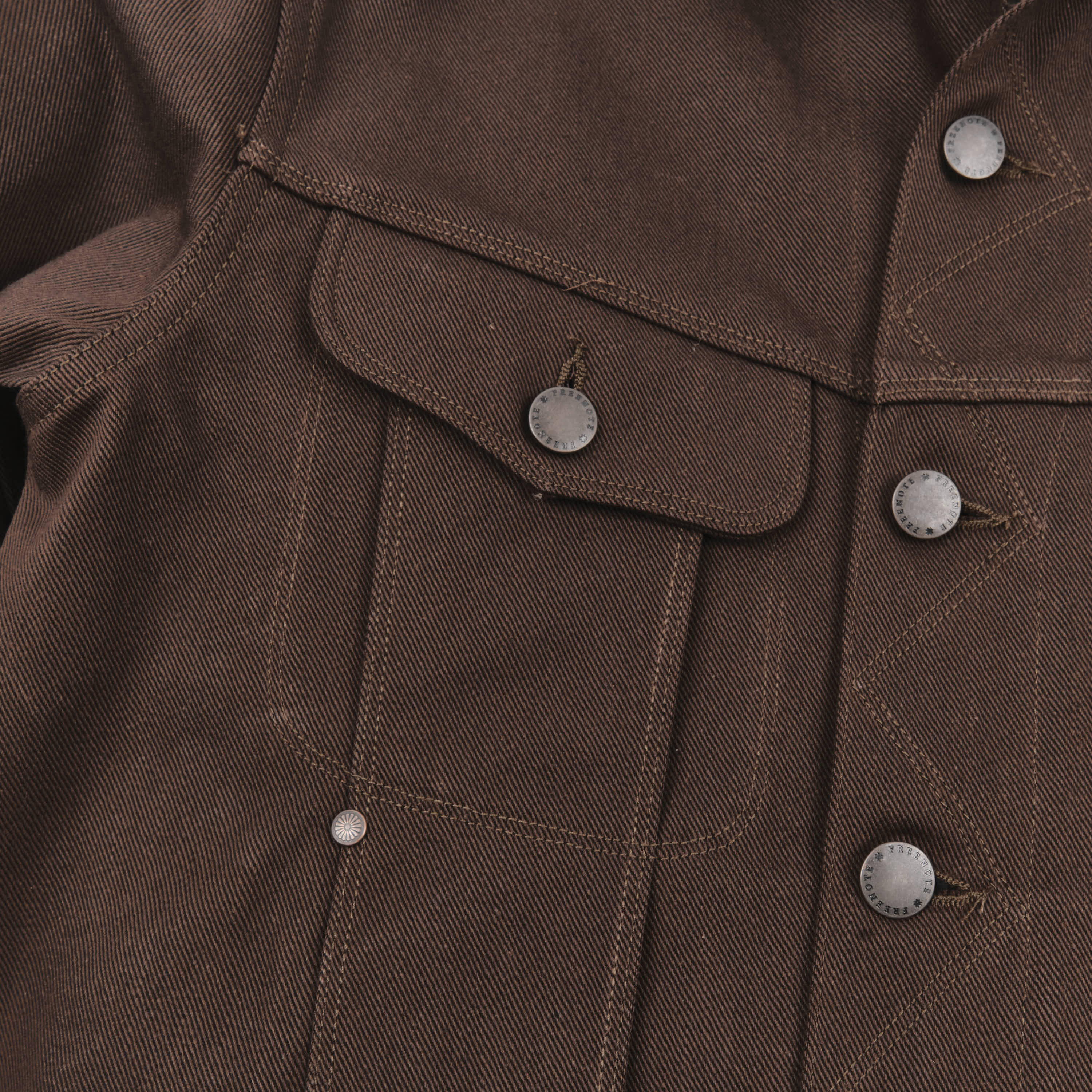 High Low 15 Ounce Dark Brown Denim Jacket