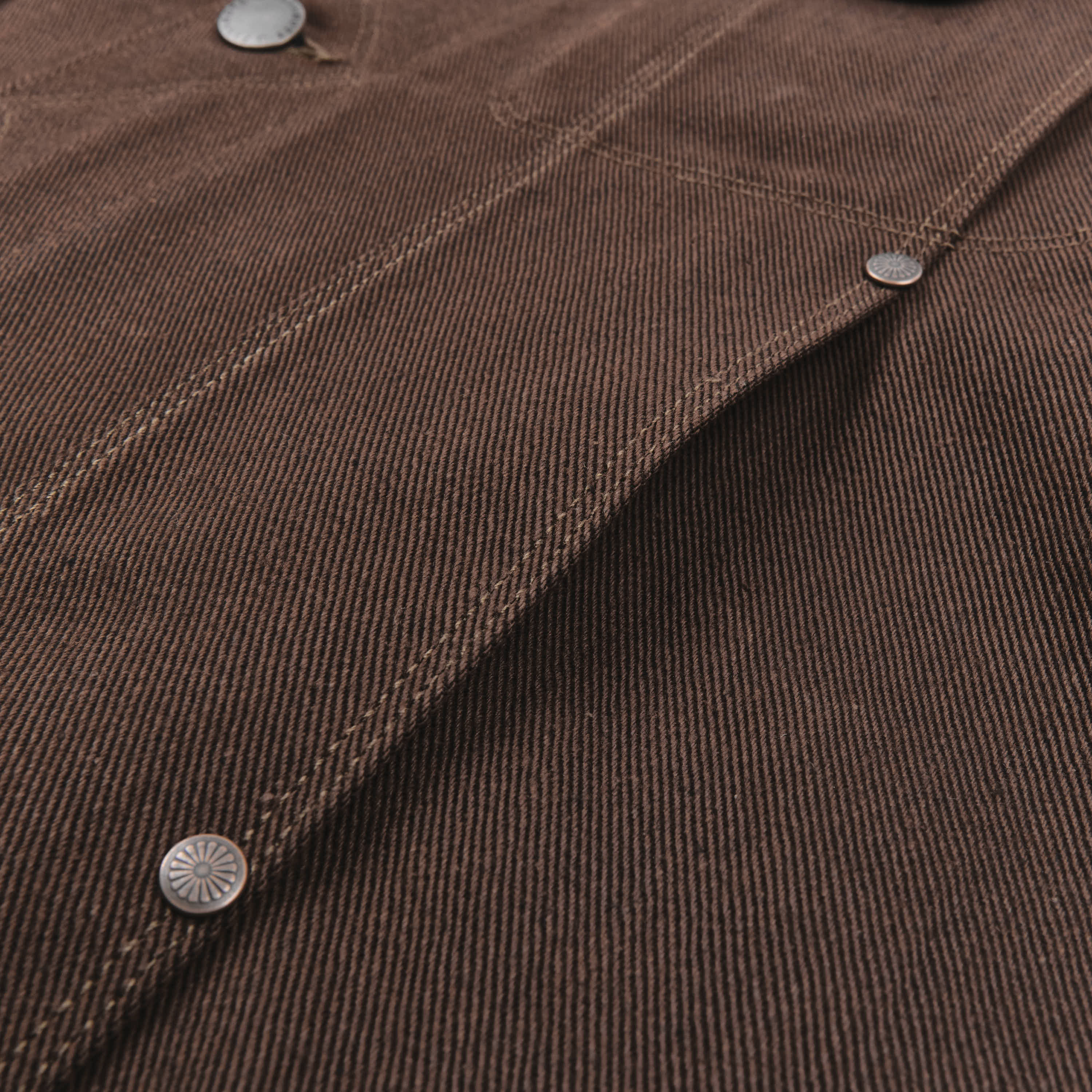 High Low 15 Ounce Dark Brown Denim Jacket