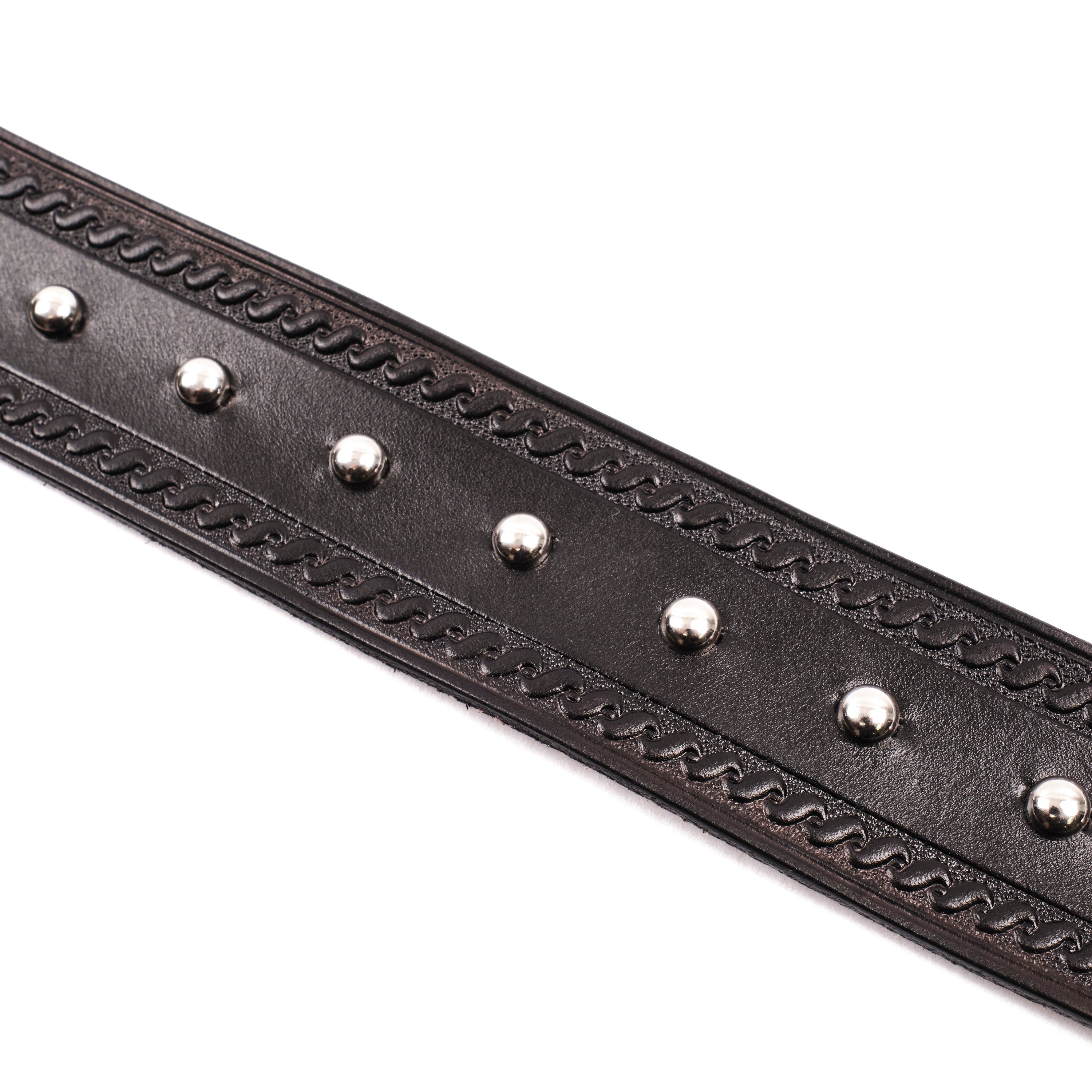 Codina Leather - Serpentine Spotted Garrison Belt Black