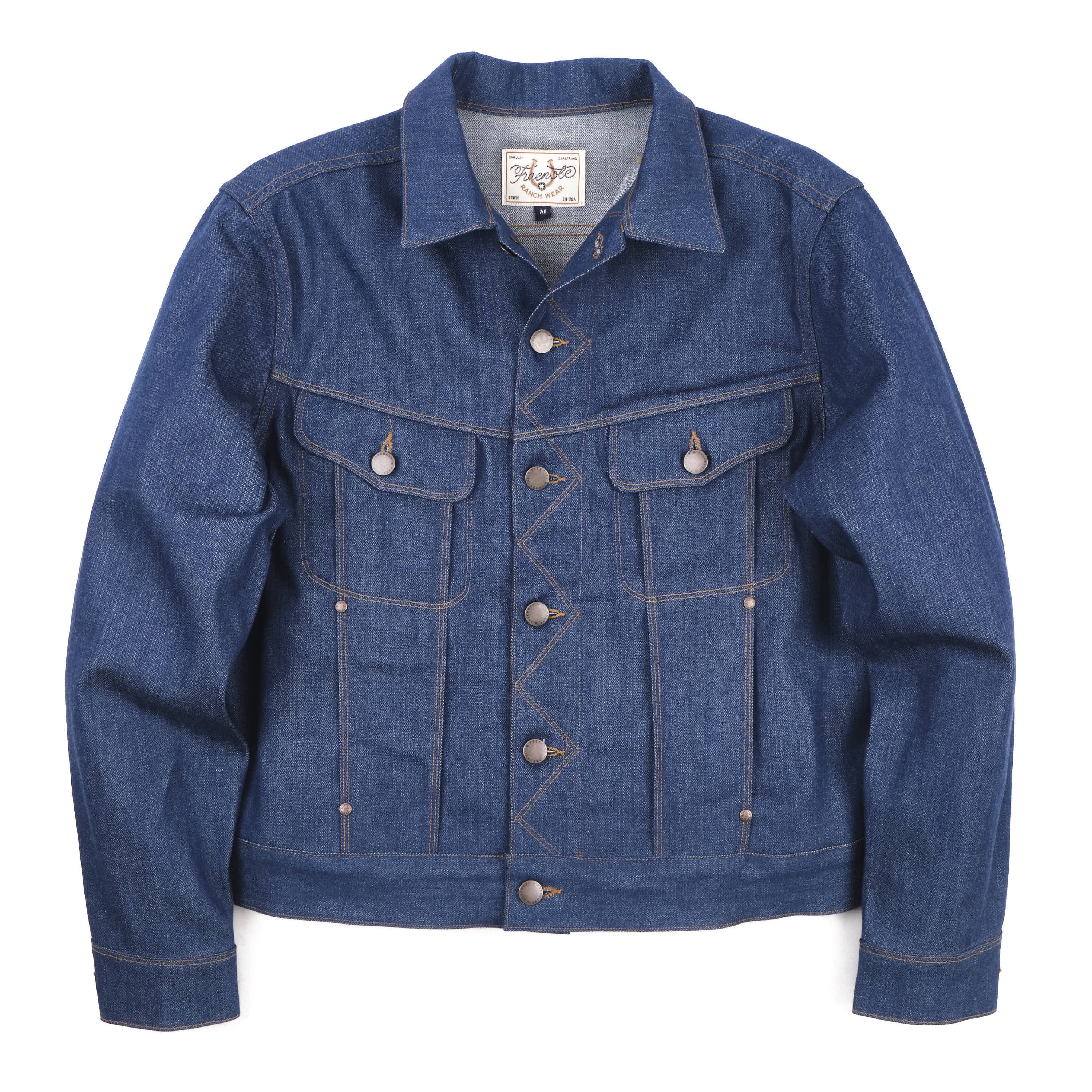 High Low 12 Ounce Vintage Blue Denim Jacket