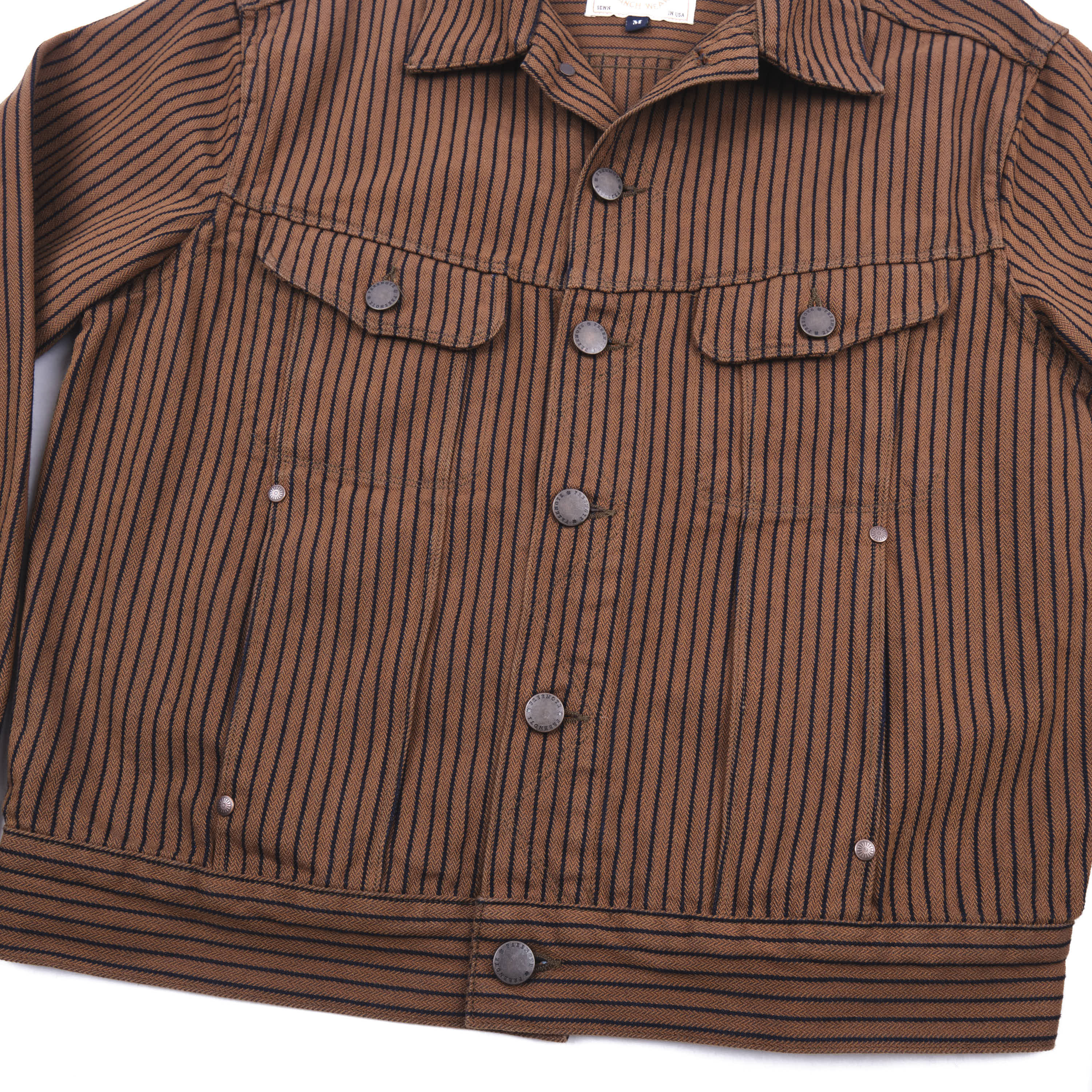 High Low Brown Herringbone Dobby Jacket