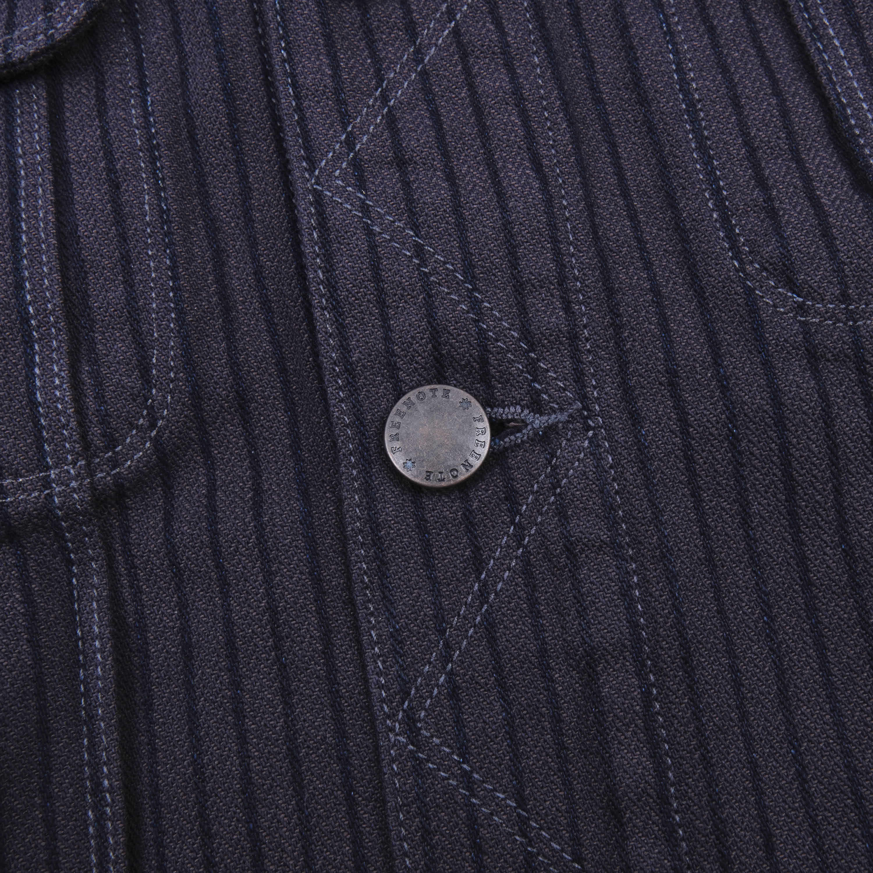 High Low Indigo Herringbone Dobby Jacket