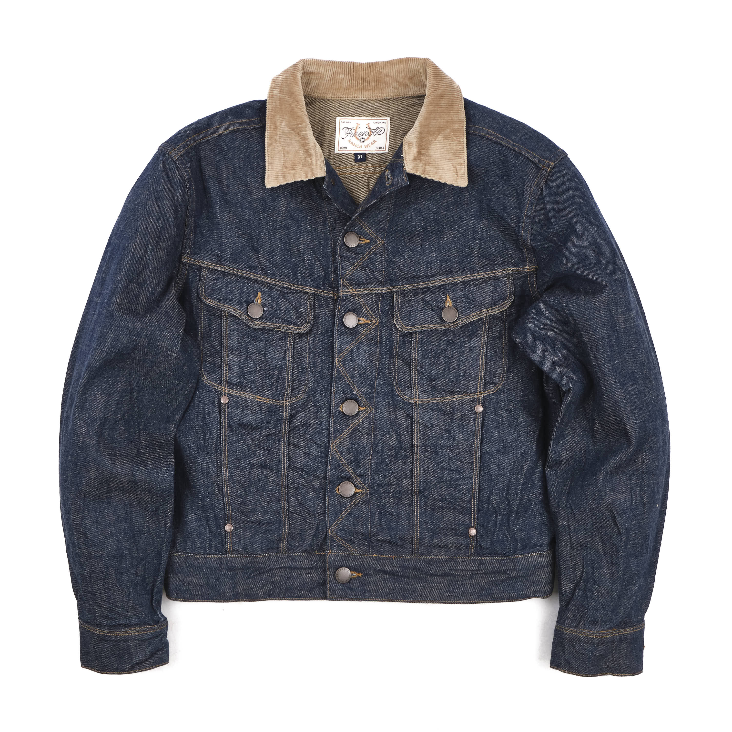 High Low 13 Ounce Natural Indigo Rinsed Jacket