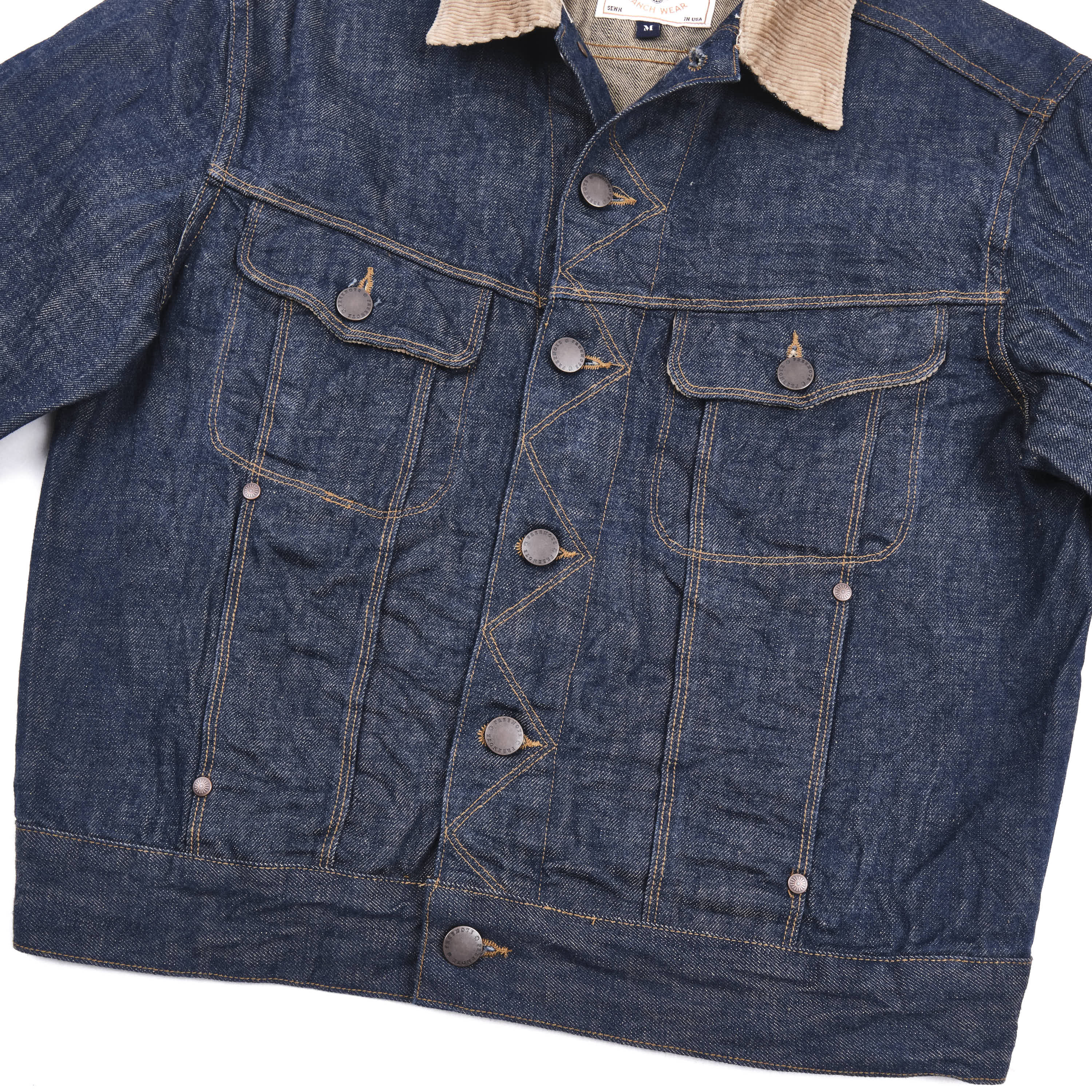 High Low 13 Ounce Natural Indigo Rinsed Jacket