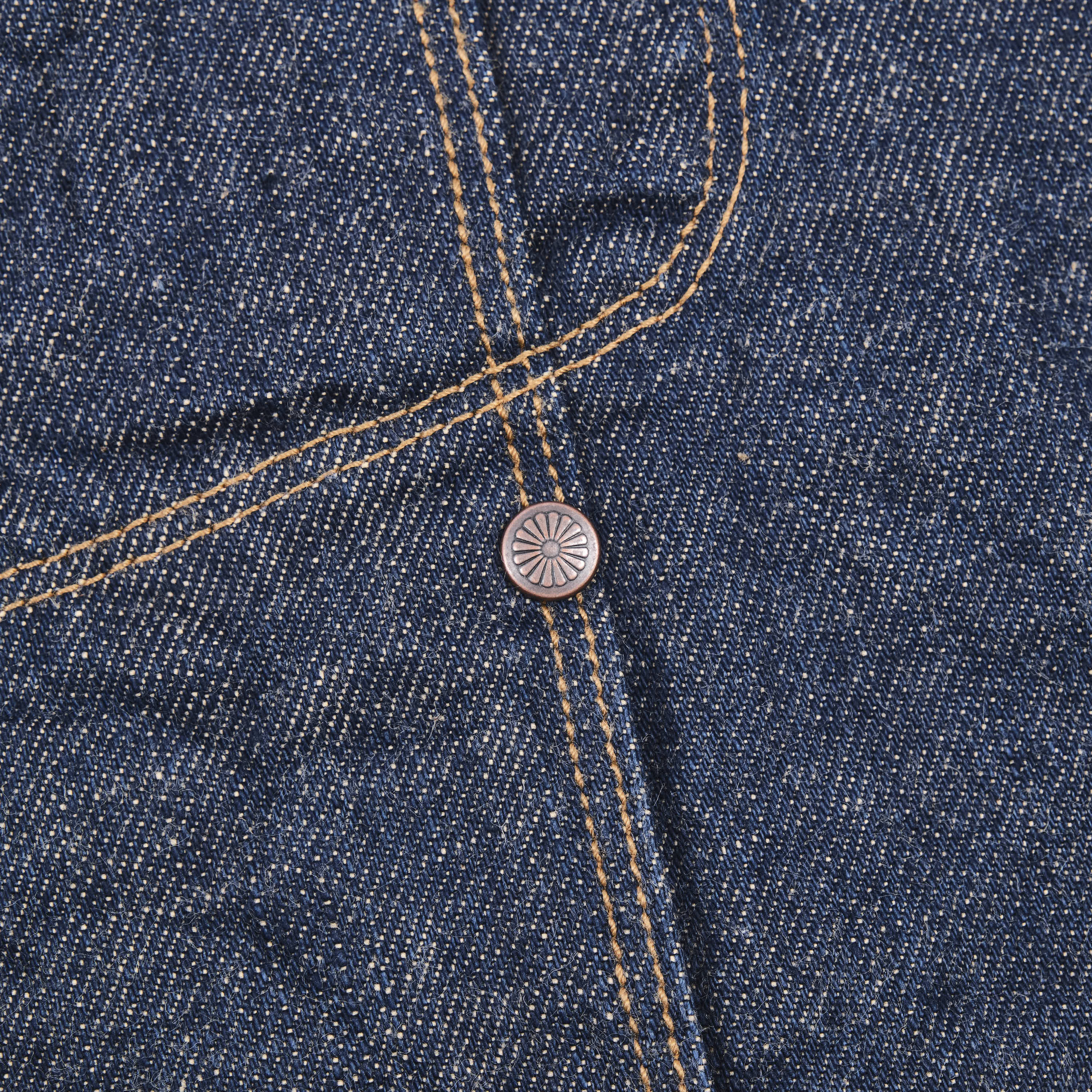 High Low 13 Ounce Natural Indigo Rinsed Jacket