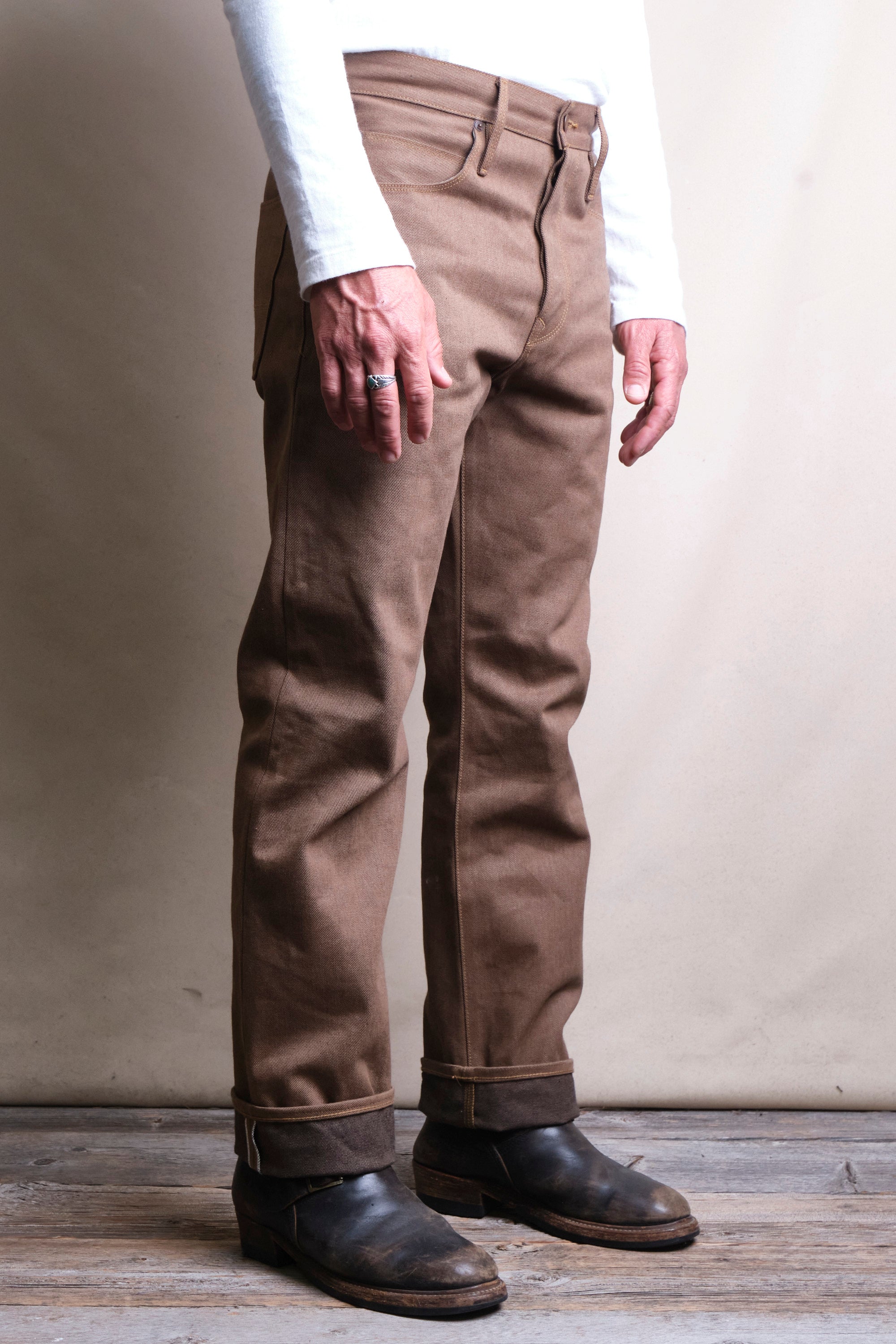 Belford Straight <span>15 ounce Brown Denim</span>