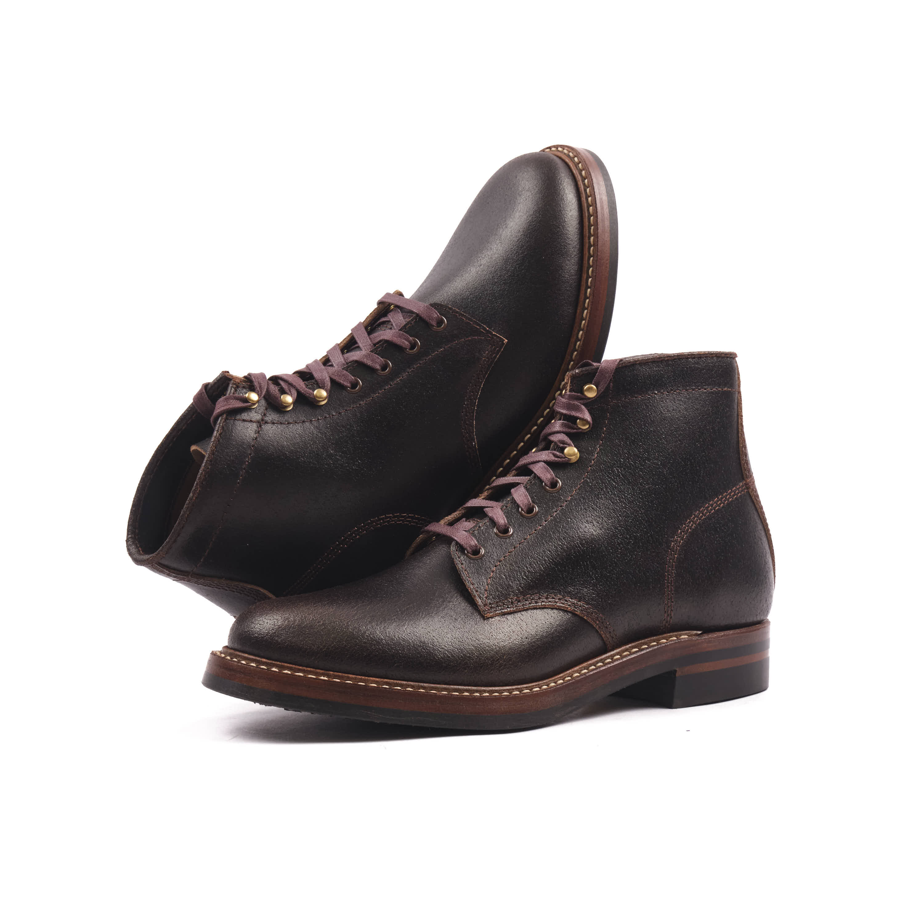 John Lofgren El Capitan Boots - Horween Dark Brown Waxed Flesh
