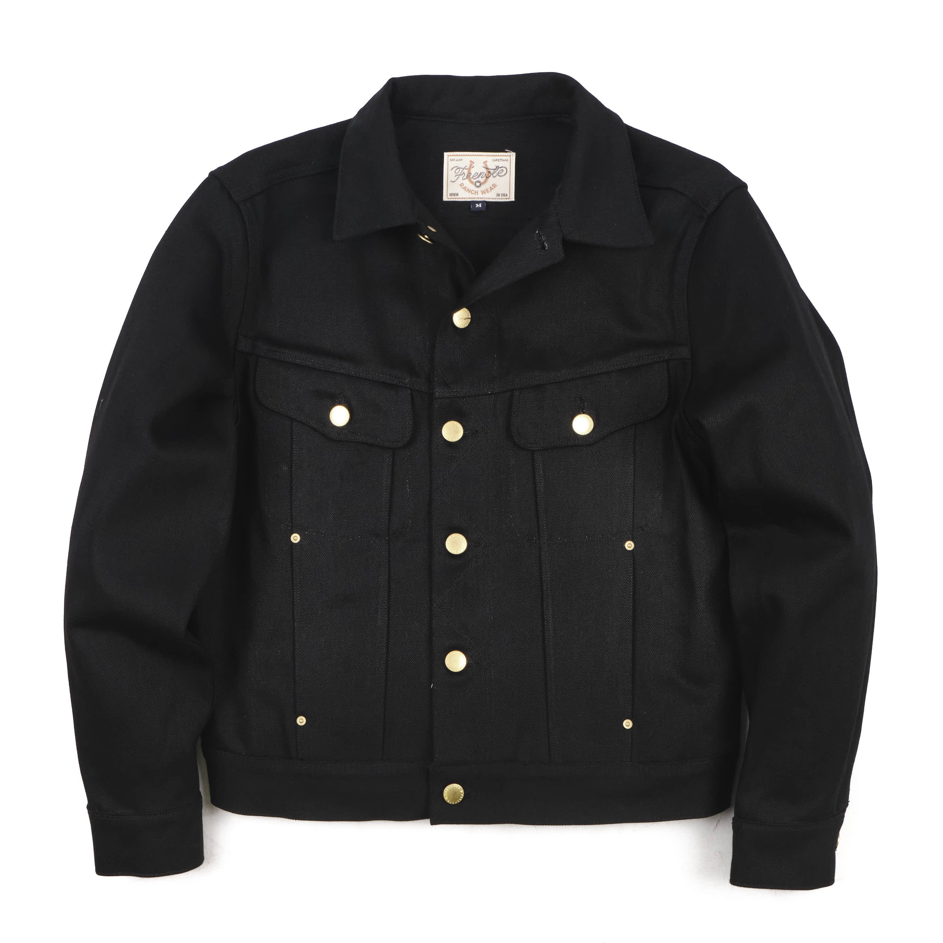 High Low 15.75 Ounce Black Denim Jacket