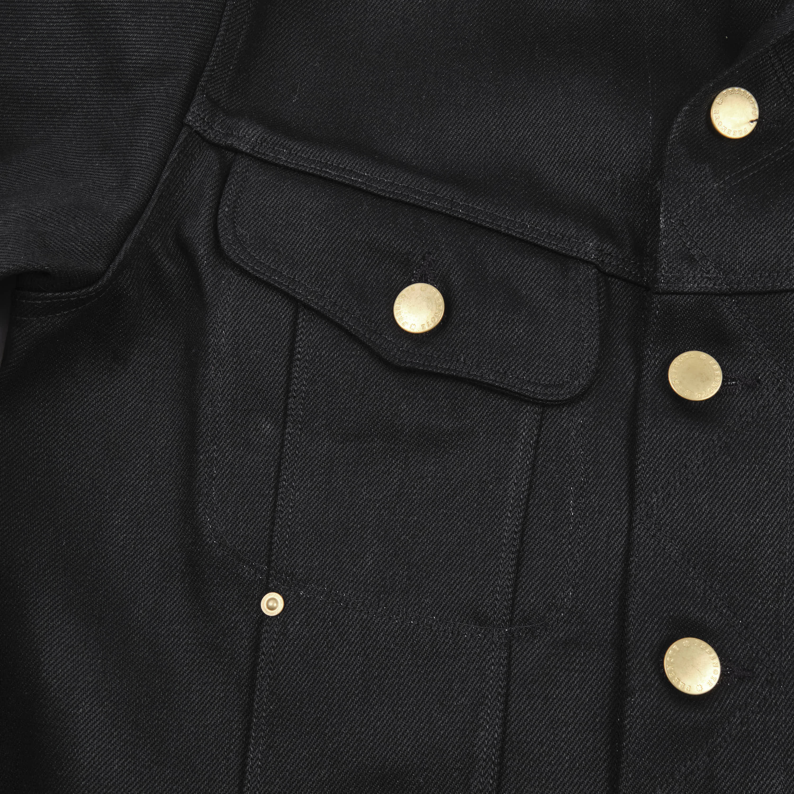 High Low 15.75 Ounce Black Denim Jacket