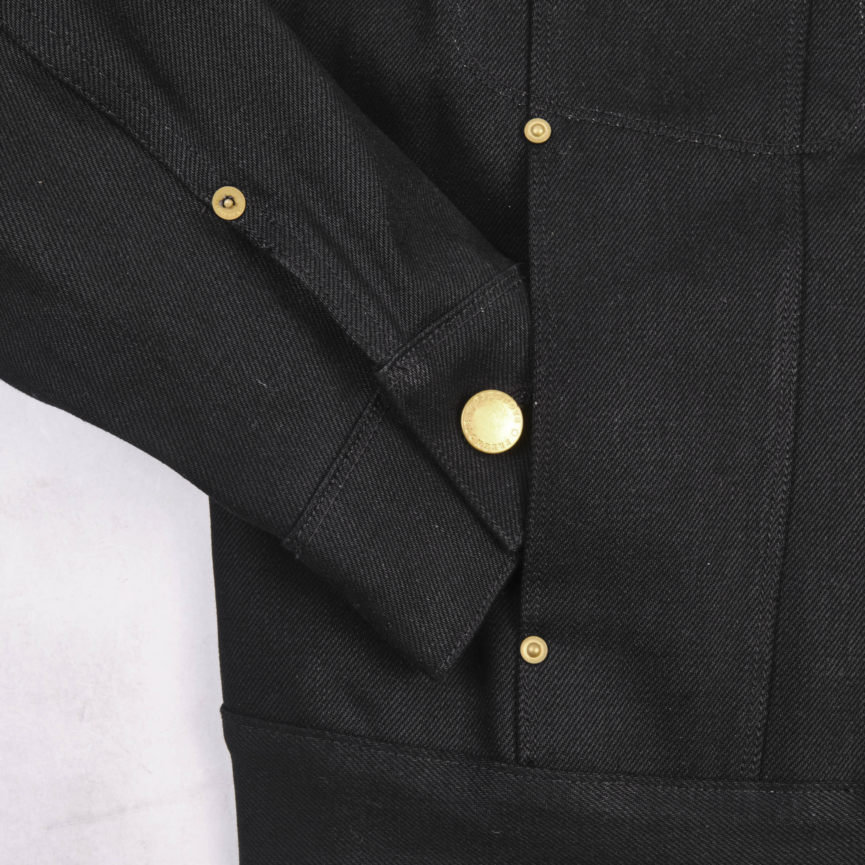 High Low 15.75 Ounce Black Denim Jacket