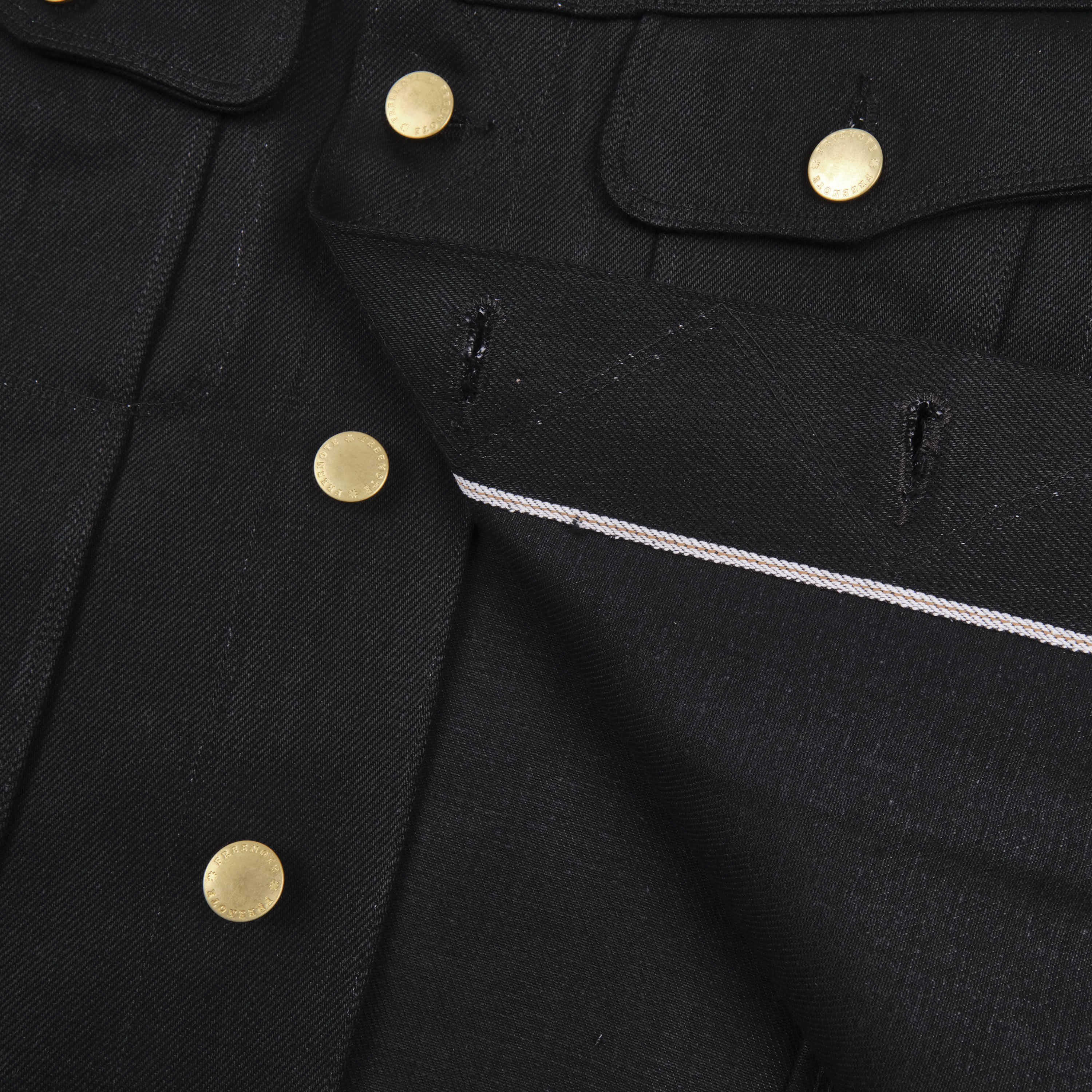 High Low 15.75 Ounce Black Denim Jacket