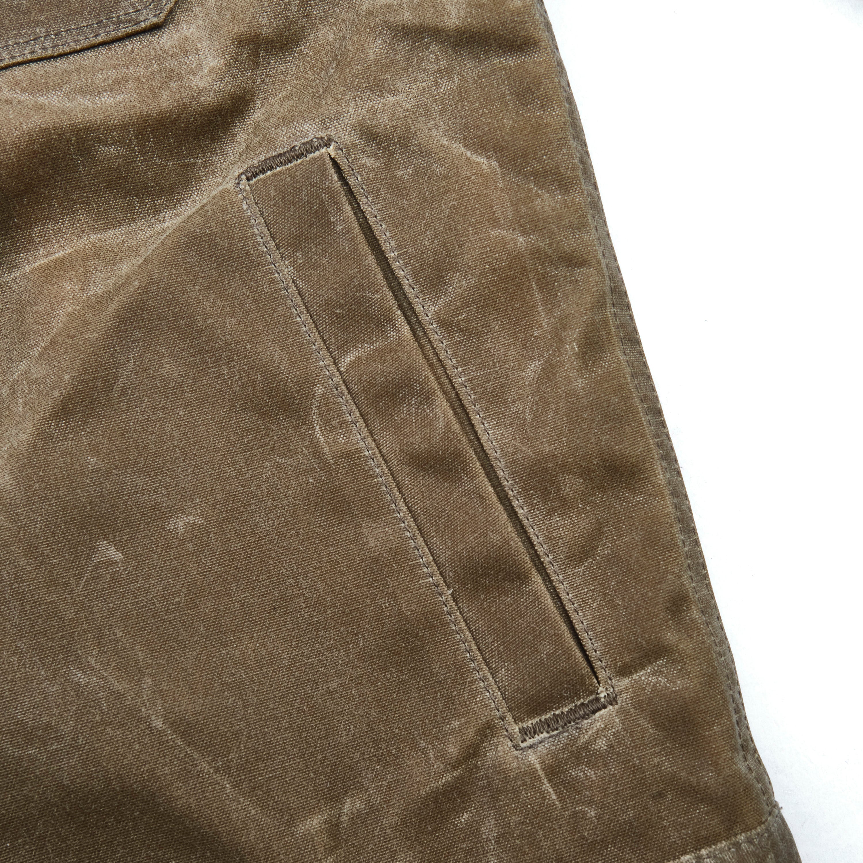 Riders Jacket Waxed Canvas Tobacco Brown Interior